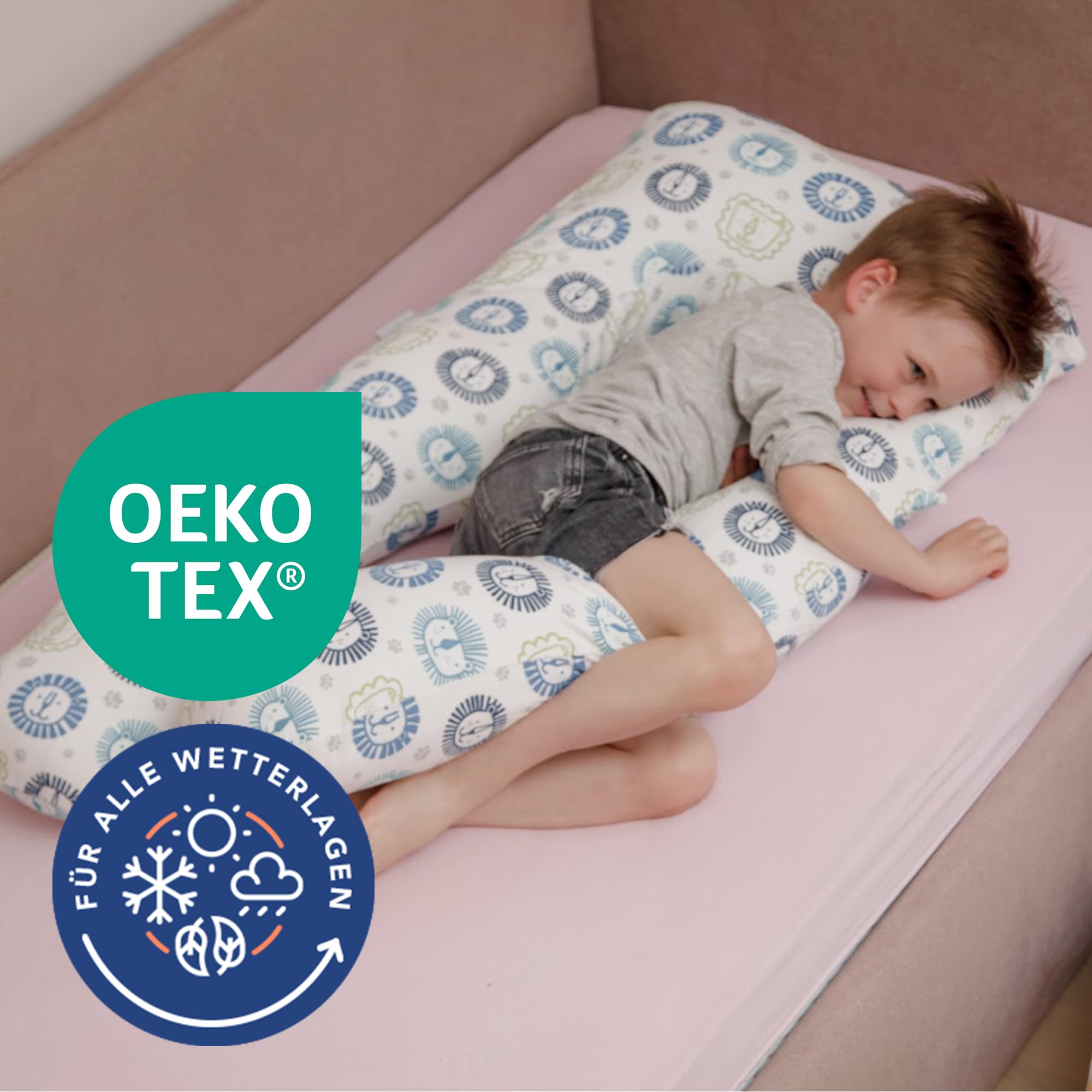 MKS Poduszka dziecięca do spania 60 x 120 cm | poduszka dla dzieci do spania na boku | antystresowa poduszka dla dzieci | komfortowa poduszka dla dzieci do radzenia sobie ze stresem | poduszka dla