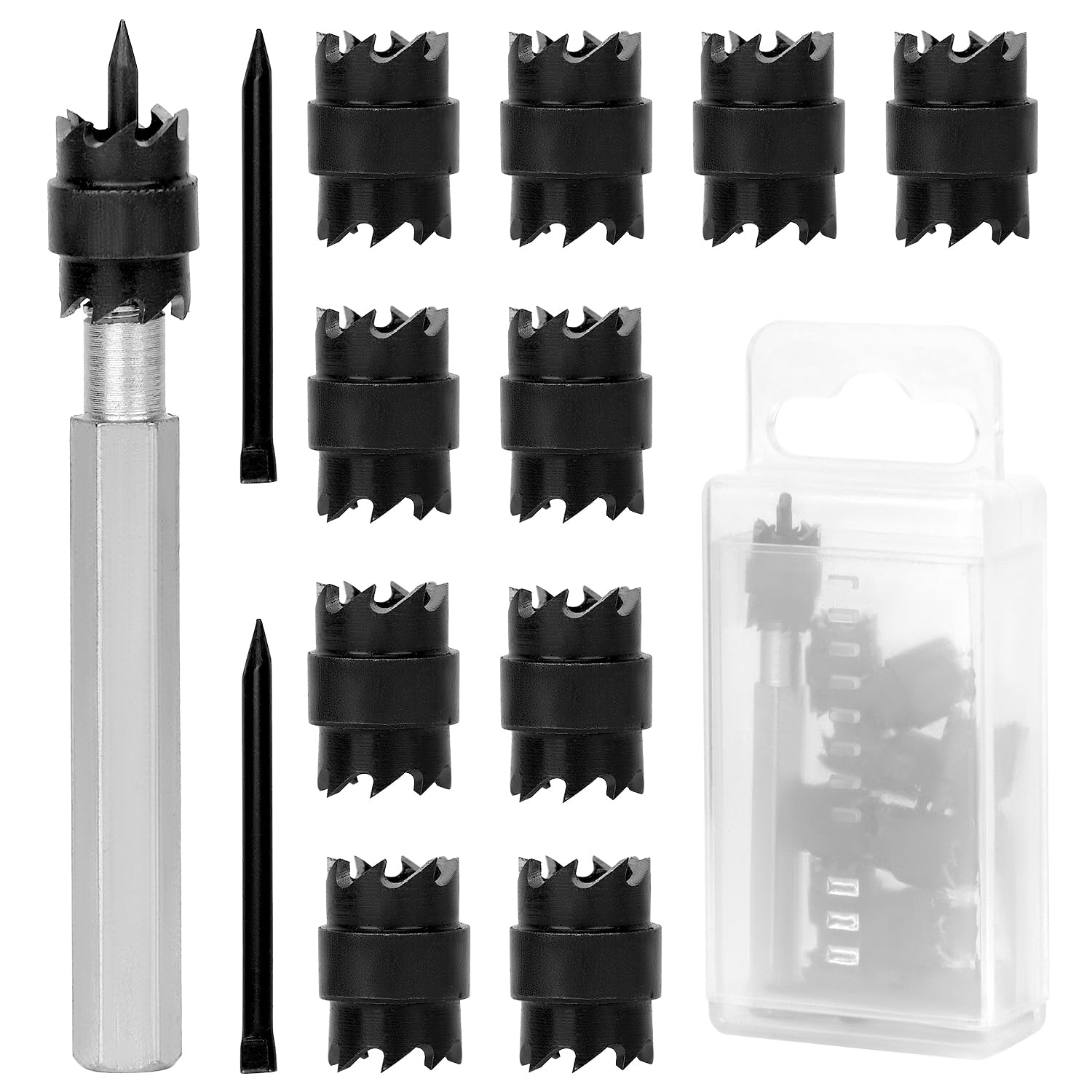 QWORK® 13 sztuk wierteł do spawania punktowego, 3/8" ostrze do spawania punktowego z chwytem sześciokątnym, do cienkich płyt ze stali nierdzewnej, żelaza i aluminium