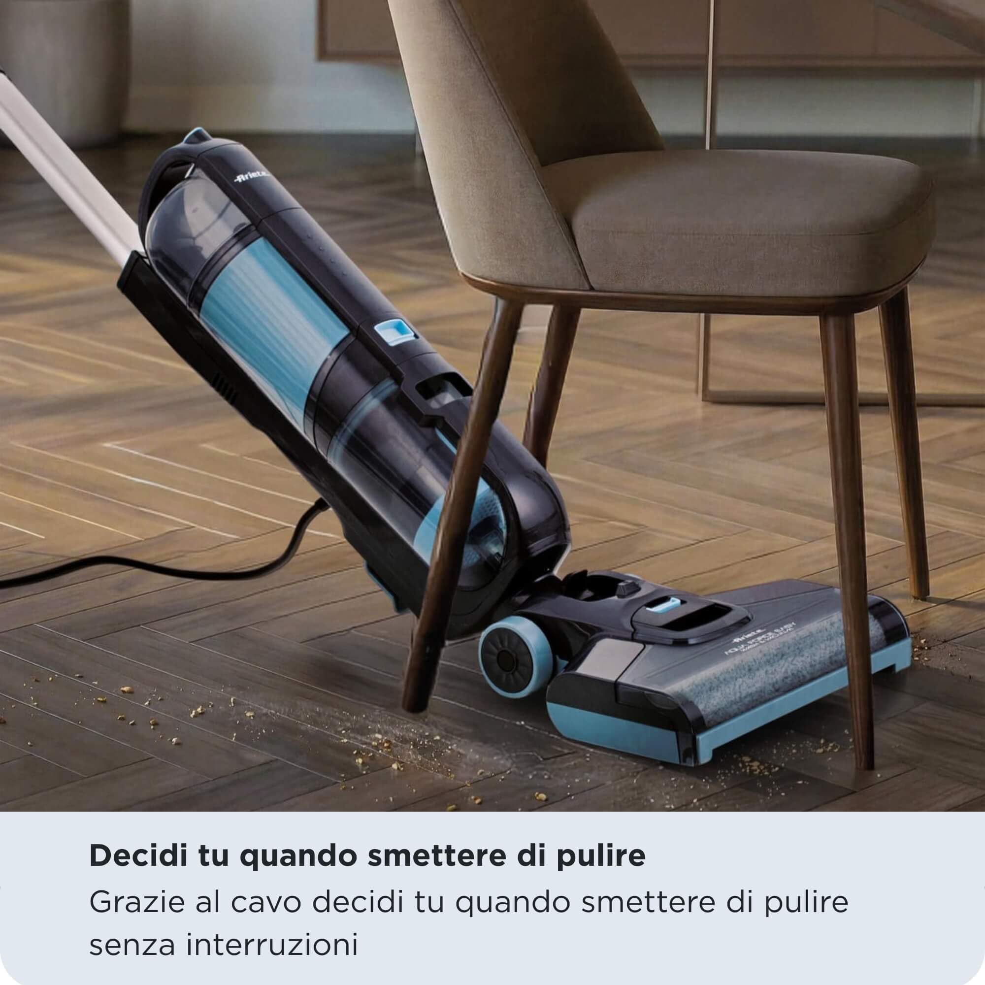 Ariete 2487 Aquaforce Easy Wash&Vacuum, Lavapavimenti con filo, 600W