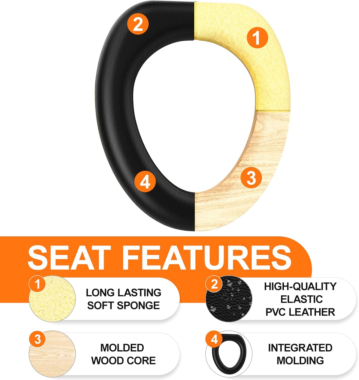 BLIKA Upgraded Portable Toilet for Camping, 350LBS Weight Capacity Portable Camping Toilet, Folding Toilet, Stainless Steel Portable Toilet with Soft Seat, Portable Toilet Travel Toilet Car Toilet