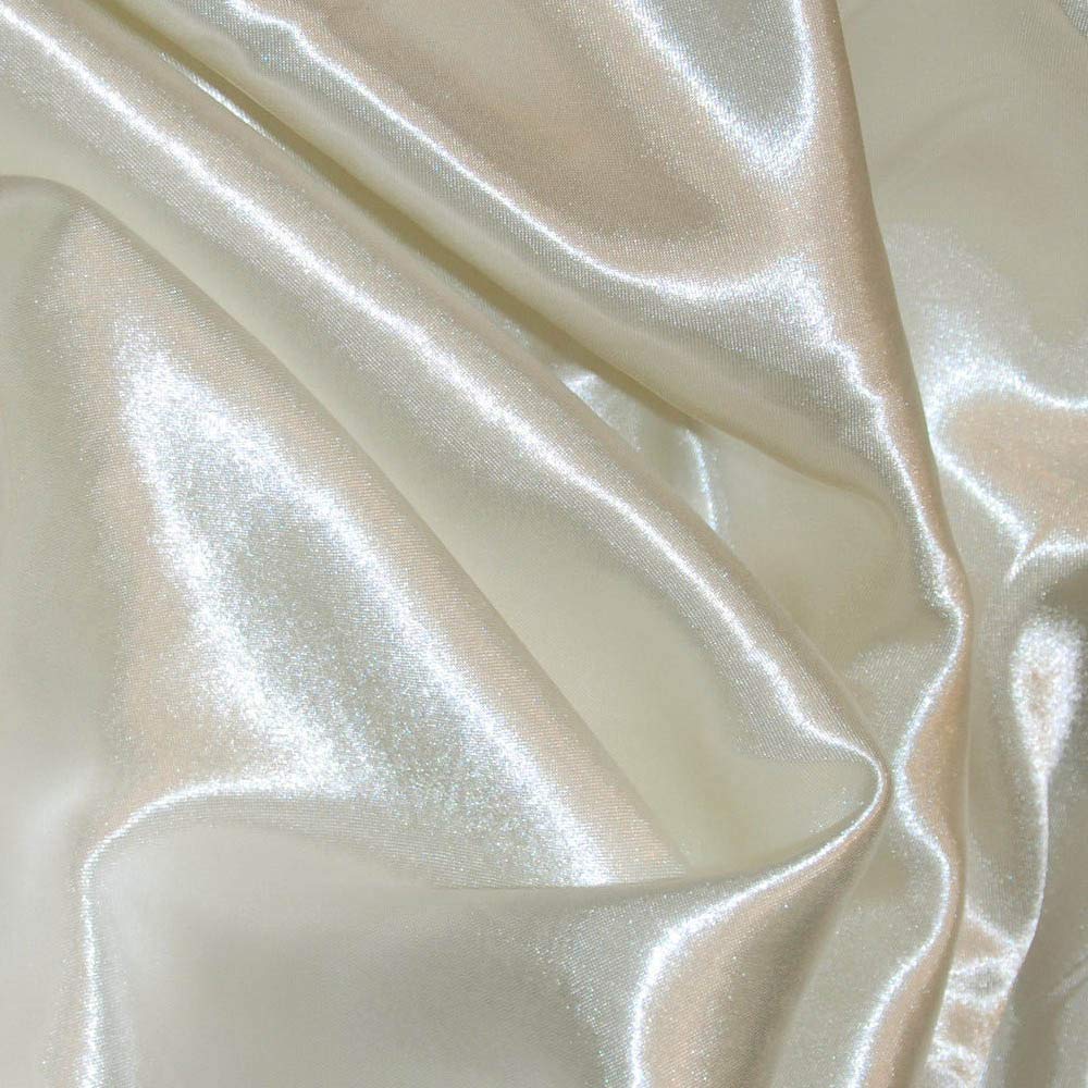 Silky Satin Fabric Material Poly Craft Dress Costume Bridal Prom 150cm Wide - Per metre (Cream)