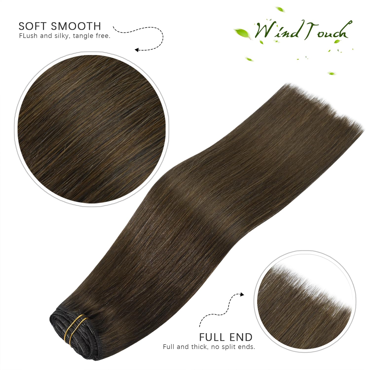 Amazon.com : WindTouch Clip in Hair Extensions Real Human  display picture 1