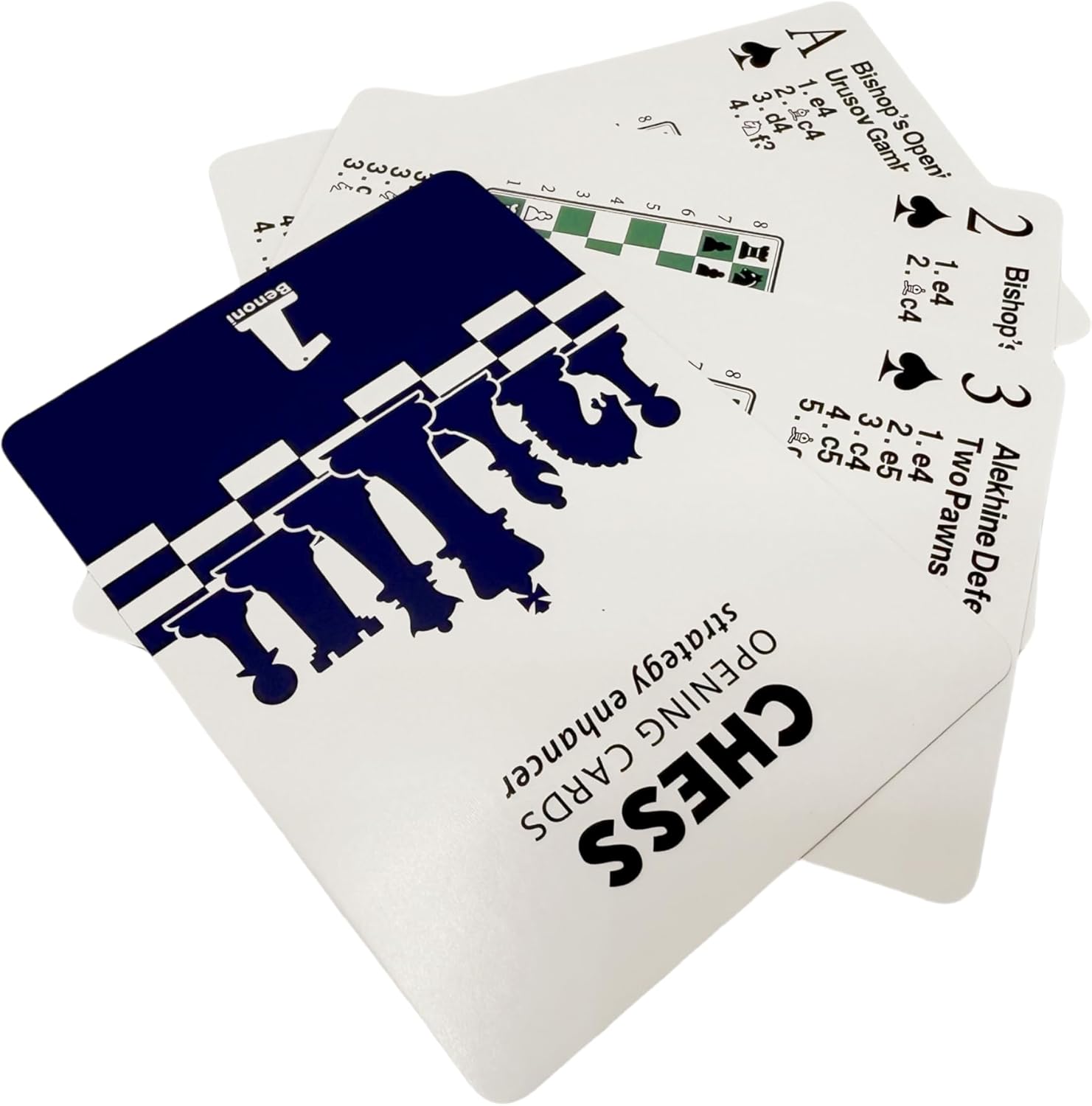 4 Pack Mix - Chess Opening Strategy Cards: 4x52 Playing Cards with Classic Tactics for Training and Coaching, Fun and Educational, for Students, Beginners and Coaches