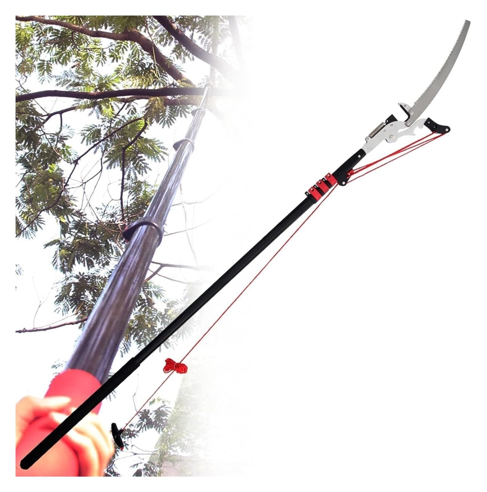 Telescopic Tree Pruner, Pole Pruning Saw, Extendable Long Reach Tree Pruning Saw for Pruning and Trimming Branches and Leaves(18FT)