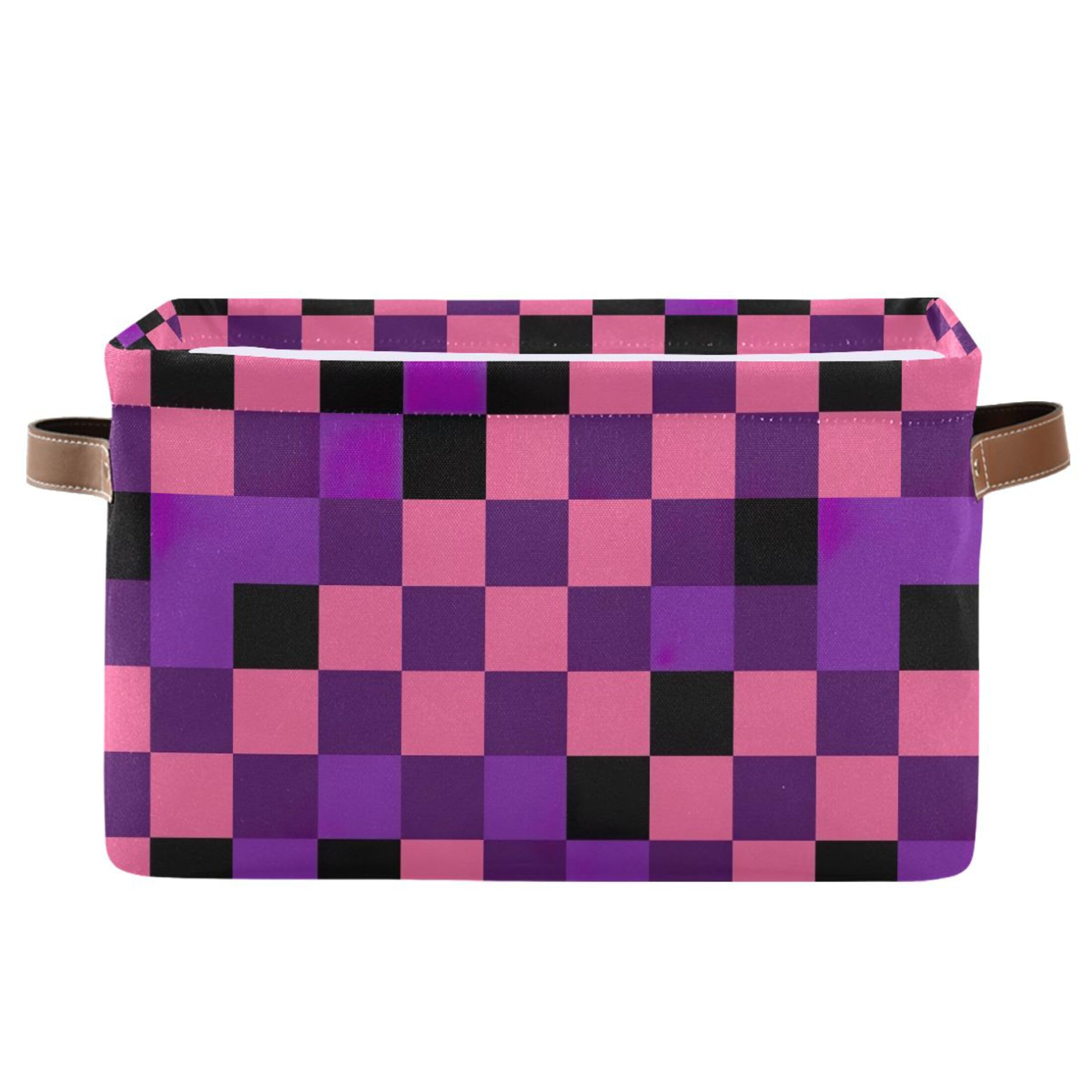 Boîte de rangement carrée pour placard et organisateur de bureau violet