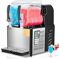 Vista 10 de VEVOR Máquina comercial para granizados, máquina de bebidas congeladas de un solo tanque de 4L, 16 tazas de acero inoxidable para batido