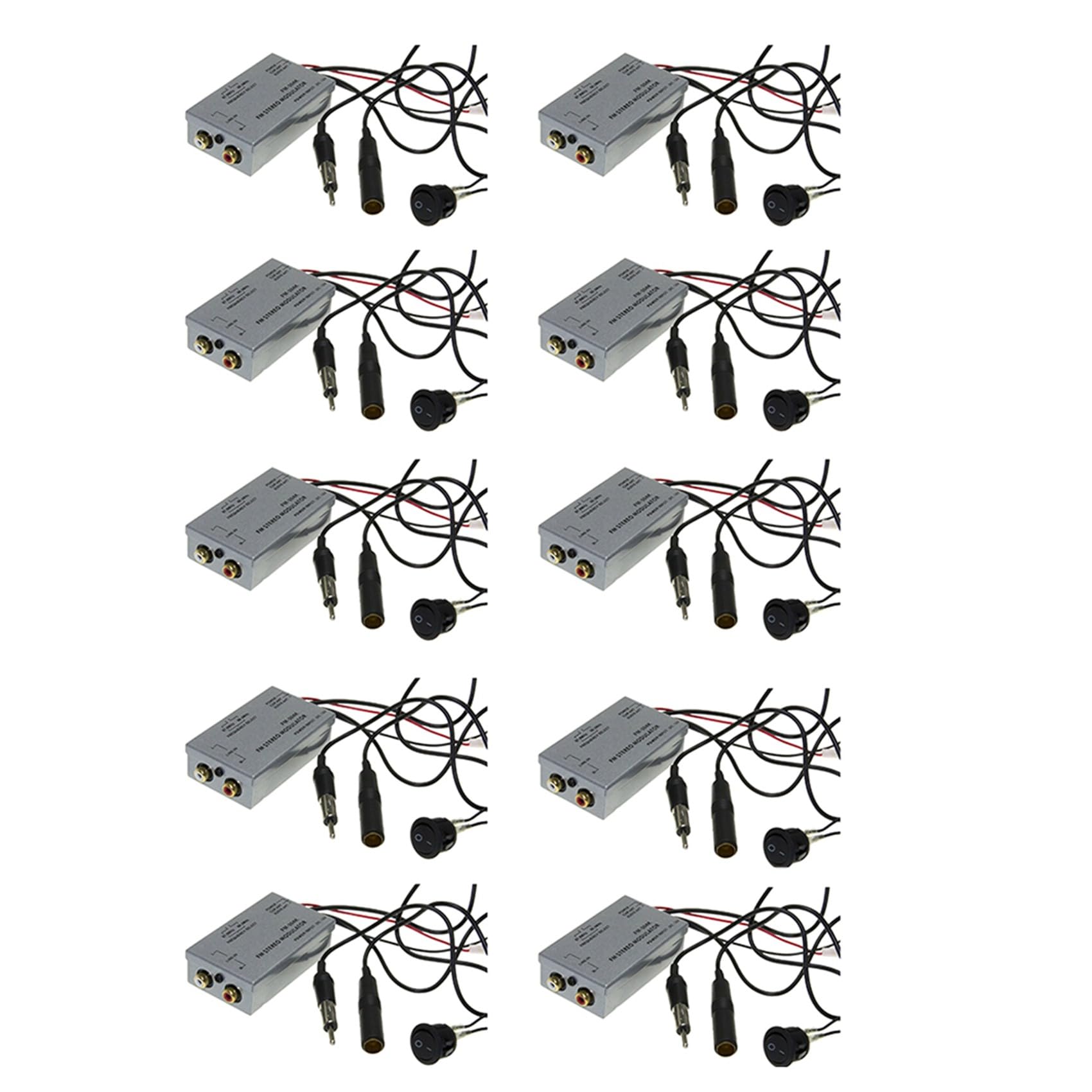 10X Universal FM Modulator Stéréo Mp3 Auto Antenne Kabel Autoradio Cinch Aux Adaptateur