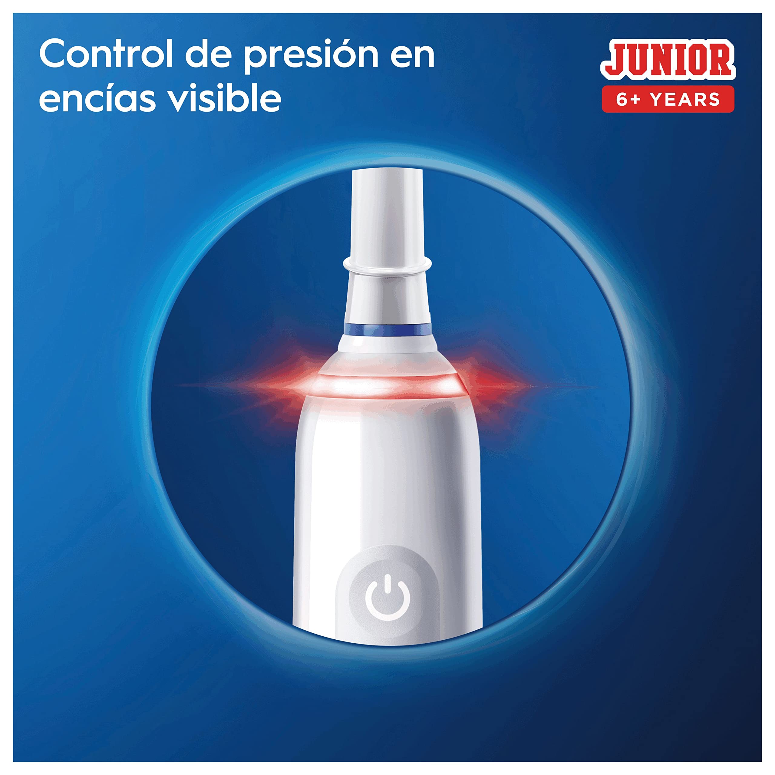 Oral-B Junior Cepillo de Dientes Eléctrico con Mango Recargable de Minnie, 2 Cabezales de Recambio y Cargador, Apto para Niños Mayores de 6 Años