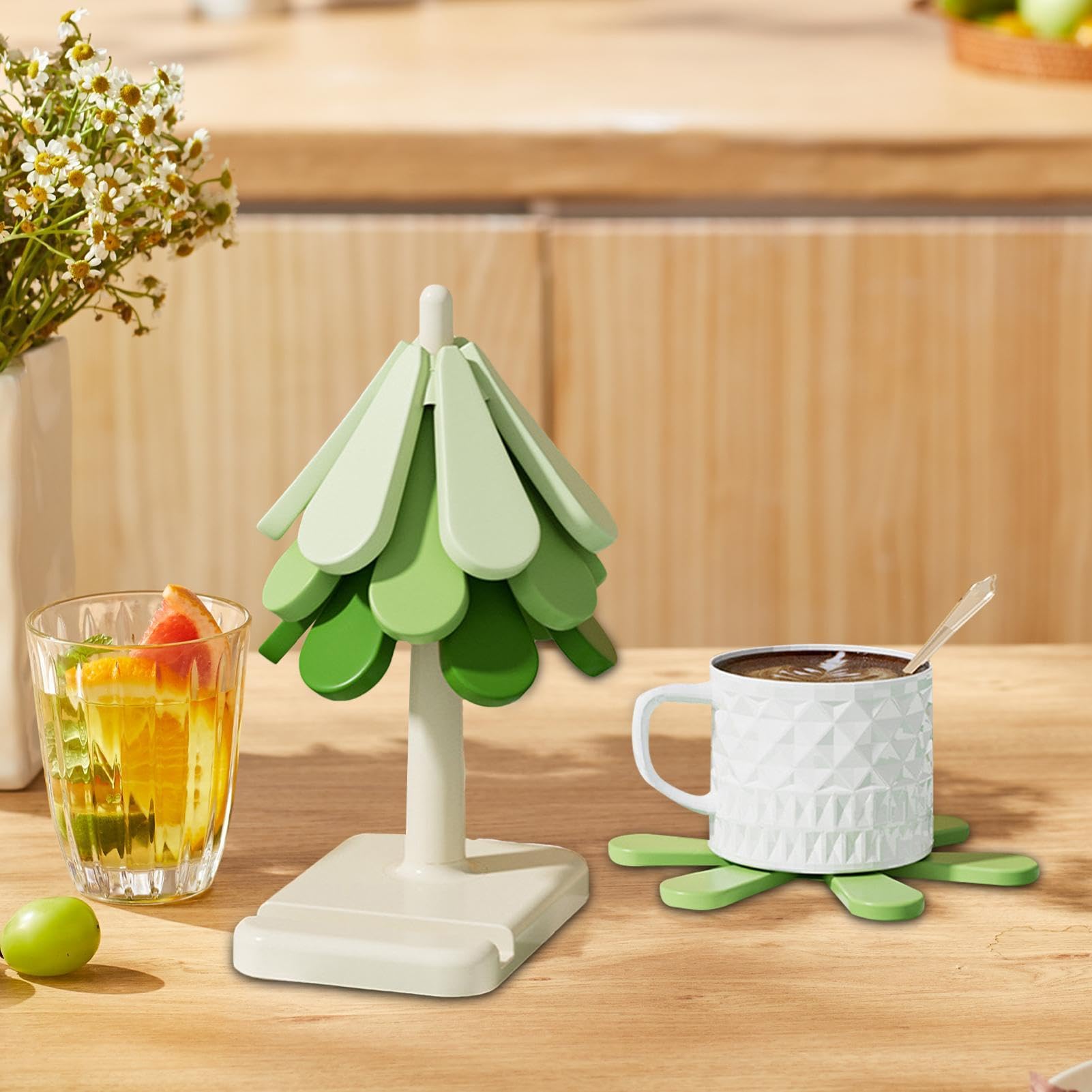 Set 3 sottopentola legno forma albero, ripone piatti caldi pentole padelle ciotole teiere guanti | Leroy Merlin