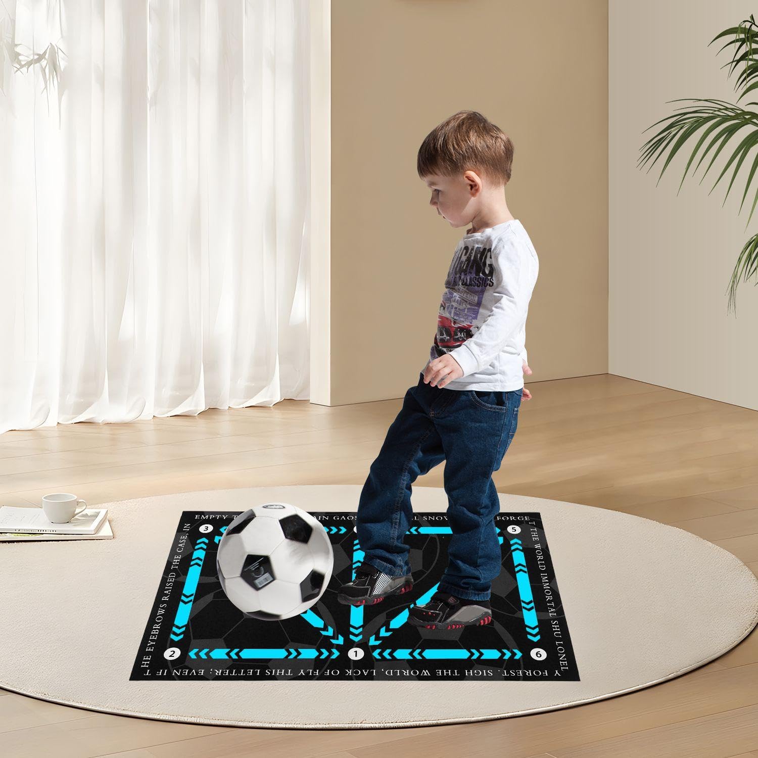 CHROMACRAFT Tapis D’entraînement De Foot 60x40 Cm + Sangle 155x3,8 Cm – Antidérapant, Doux, Léger, Pour Exercices Et Matchs