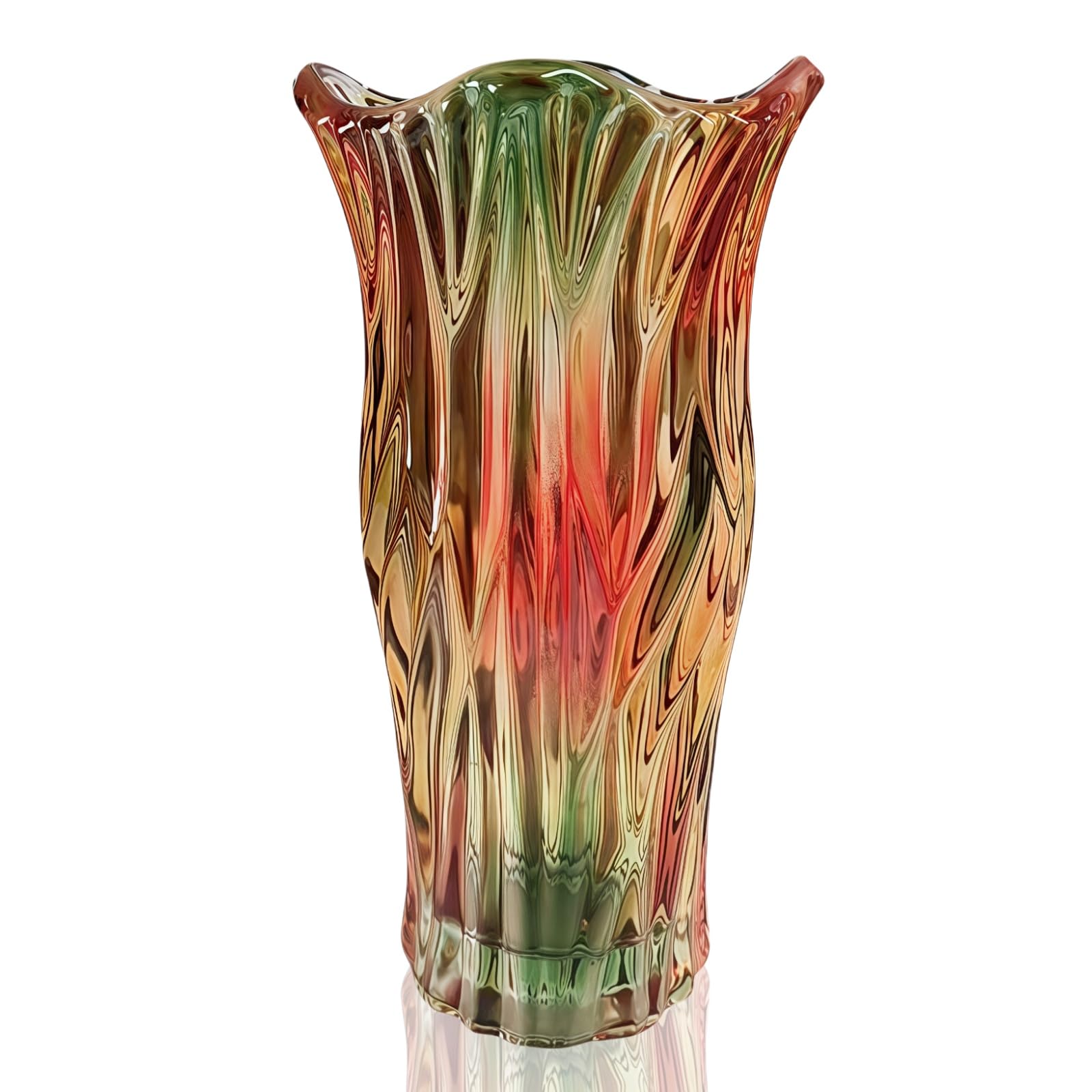 Siocok Mixed Color Glass Flower Vase, Large Tall Crystal Coloured Flower Vases, Colorful Flower Vase Plant Container, For Home Dining Table, Gift Wedding, Housewarming Party (Mixed Color)