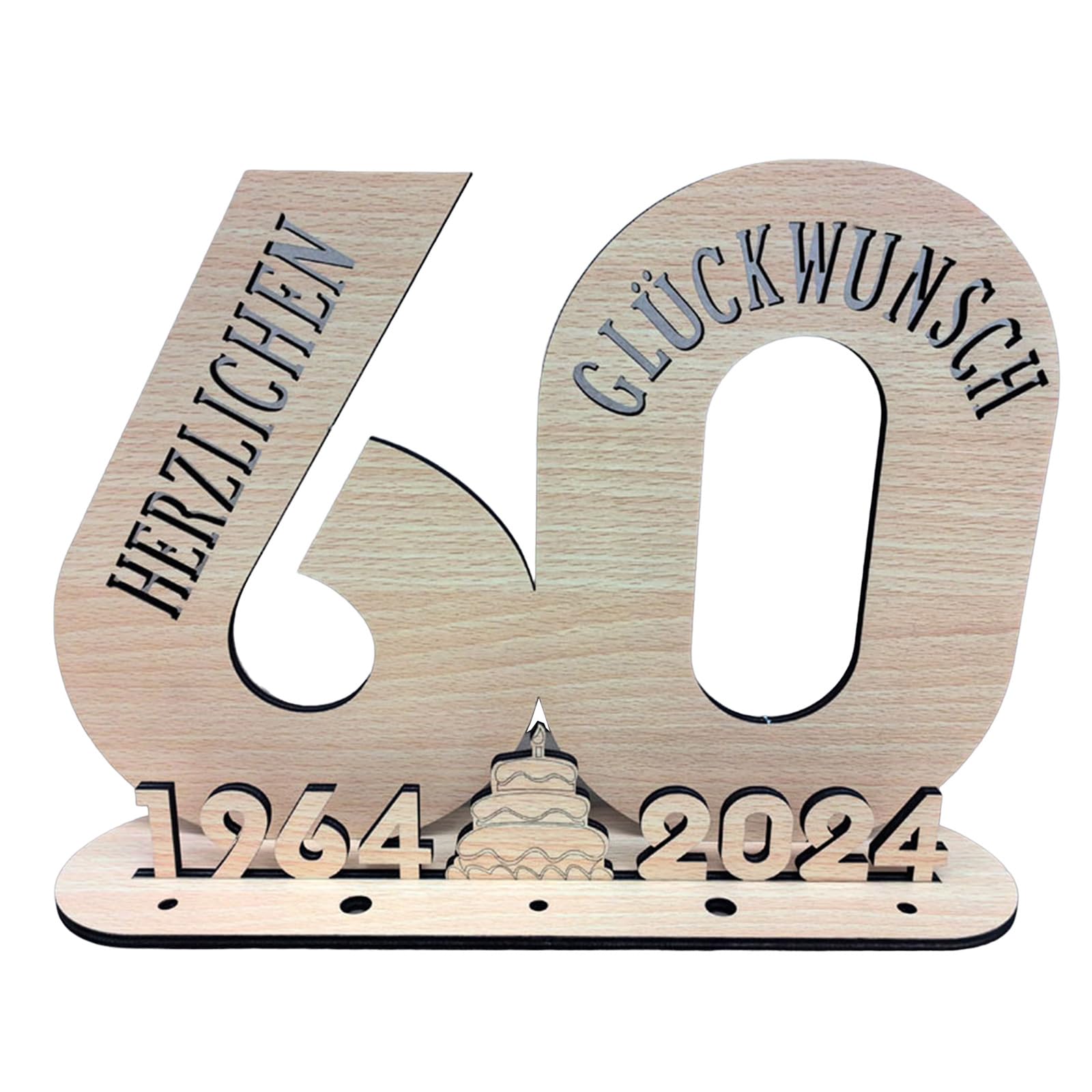 Nucelit Contemporary LED Wood Number Sign for 2024 Wooden Sign Birthday Decors for Birthdays and Parties Retirement Present