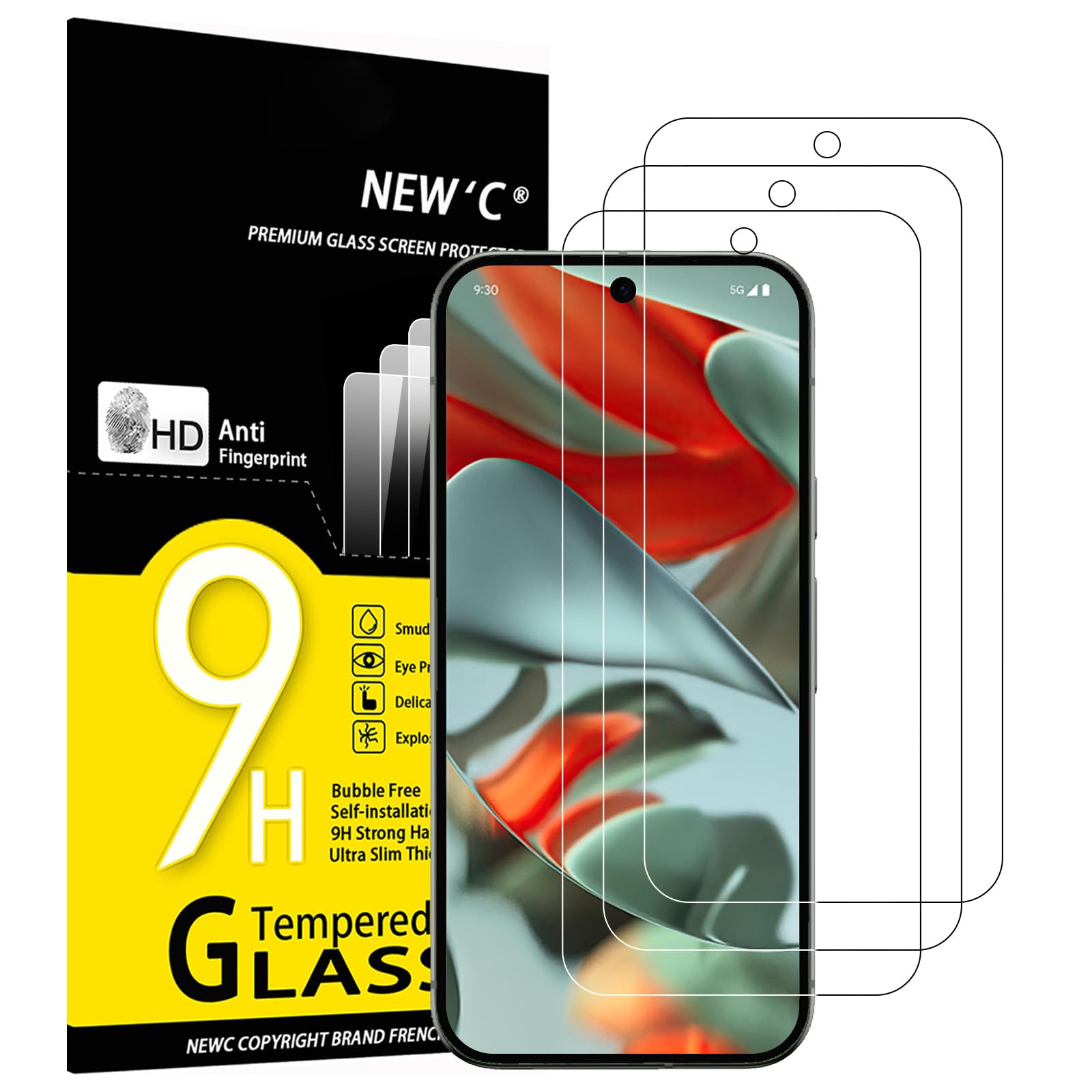 NEW'C3 Pack Designed for Google Pixel 10 Pro XL, Pixel 9 Pro XL Screen Protector,Tempered Glass,Case Friendly Scratch-proof, Bubble Free, Ultra ResistantGlobal Recycled StandardGlobal Recycled StandardClimatePartner certifiedGlobal Recycled Standard