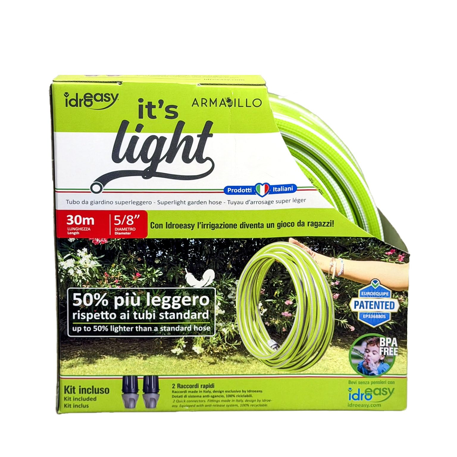 Tuyau eau jardin Idroeasy Armadillo 30m de long diametre 15mm