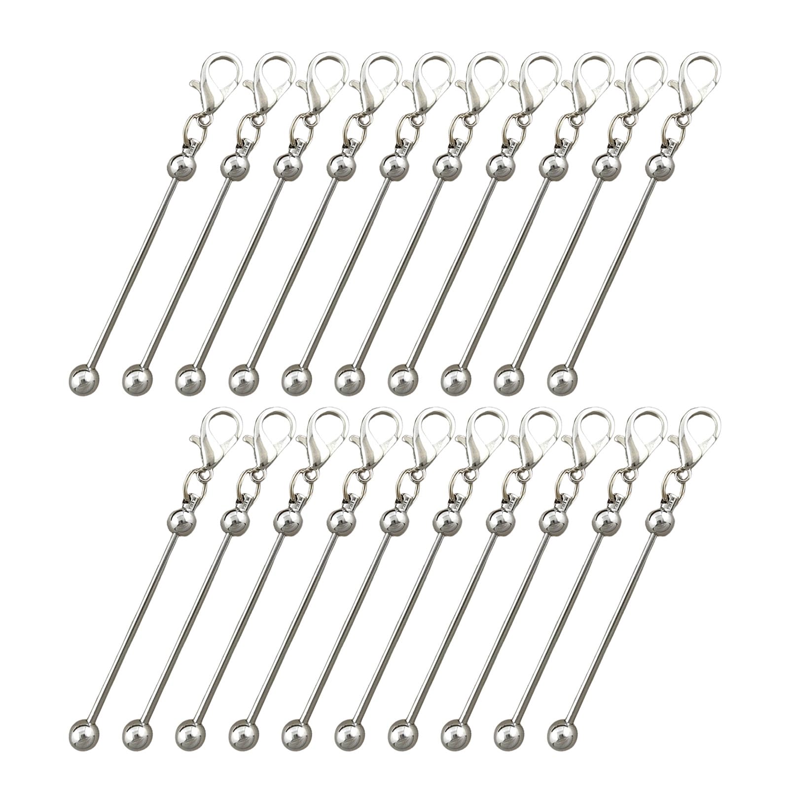 HZBB Multipurpose 20 Pieces Metal Rods Charm for Earrings and Necklaces Jewelry Making Stylish Sturdy Tone with Eye Pins Teens Crafting Project
