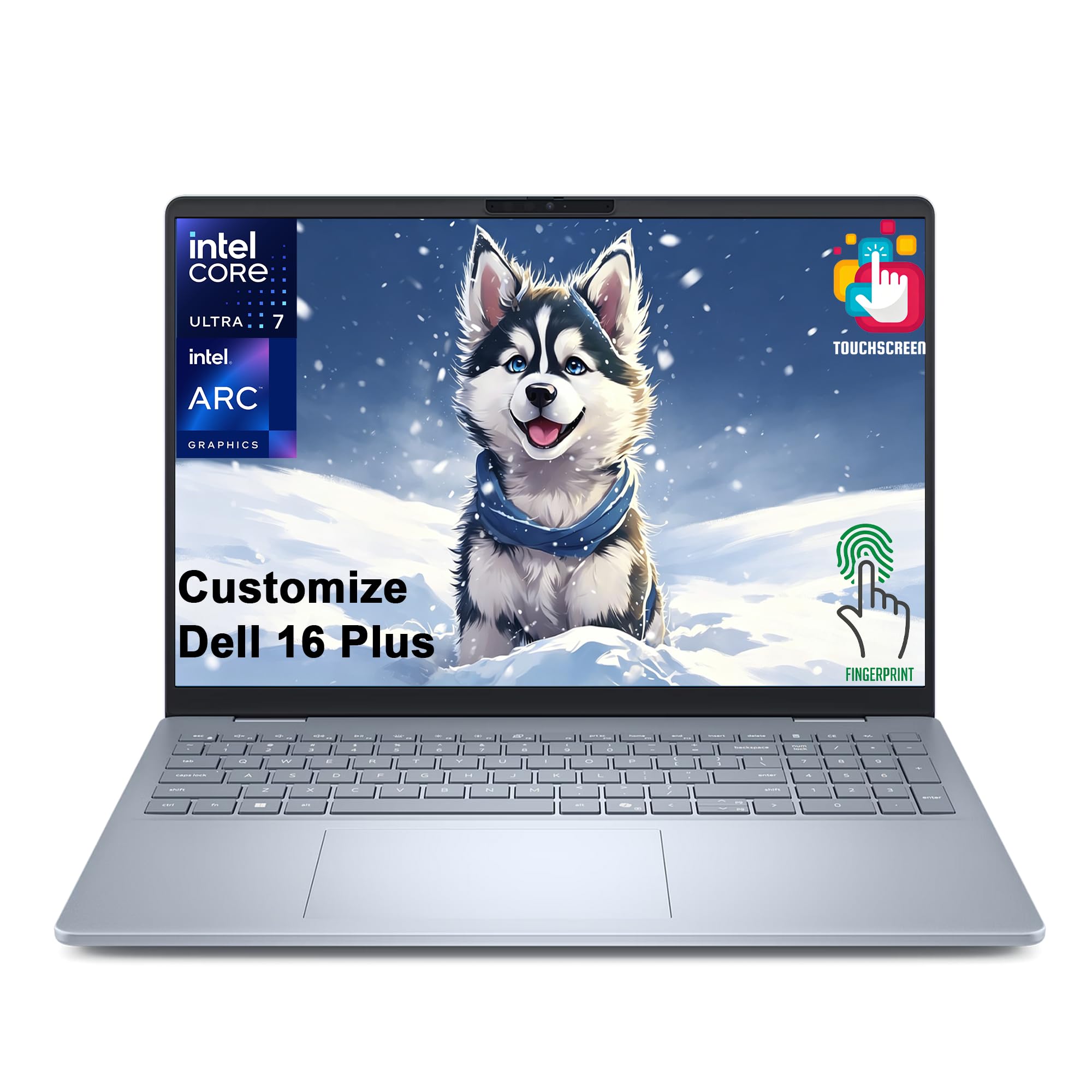Delca Customized Laptop Made with Dell 16 Plus Business AI Laptop | 16" WUXGA Touchscreen | Intel 8-core Ultra 7 258V (Up to 47 NPU Tops) | 32GB DDR5 1TB/2TB/4TB SSD | Backlit Fingerprint Win 11