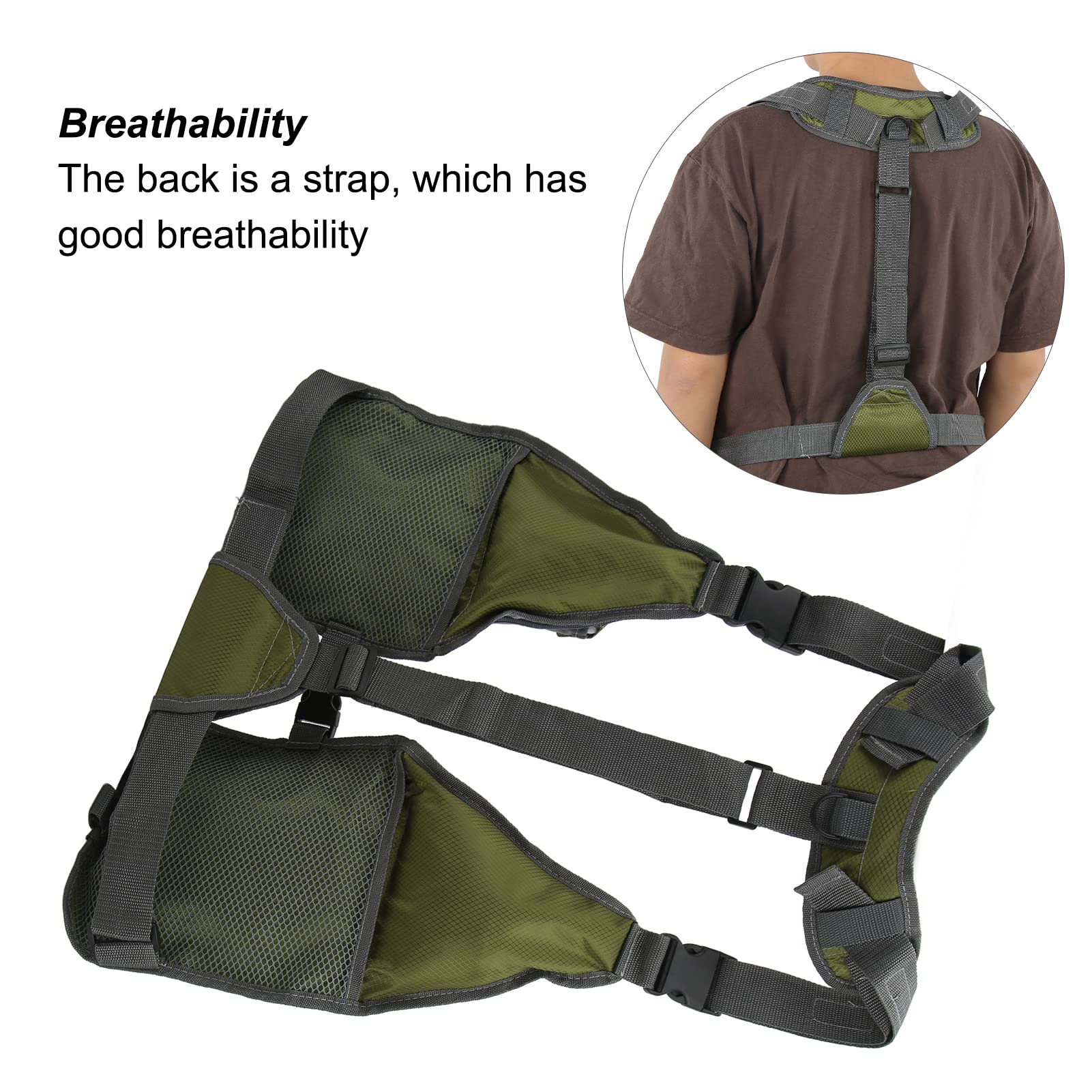 Alvinlite Gilet da Pesca per Uomo E Donna con Tasche, Pettorina Regolabile Gilet da Pesca a Mosca Leggero Gilet da Pesca di Grande capacità, Attrezzatura da Pesca(Verde)