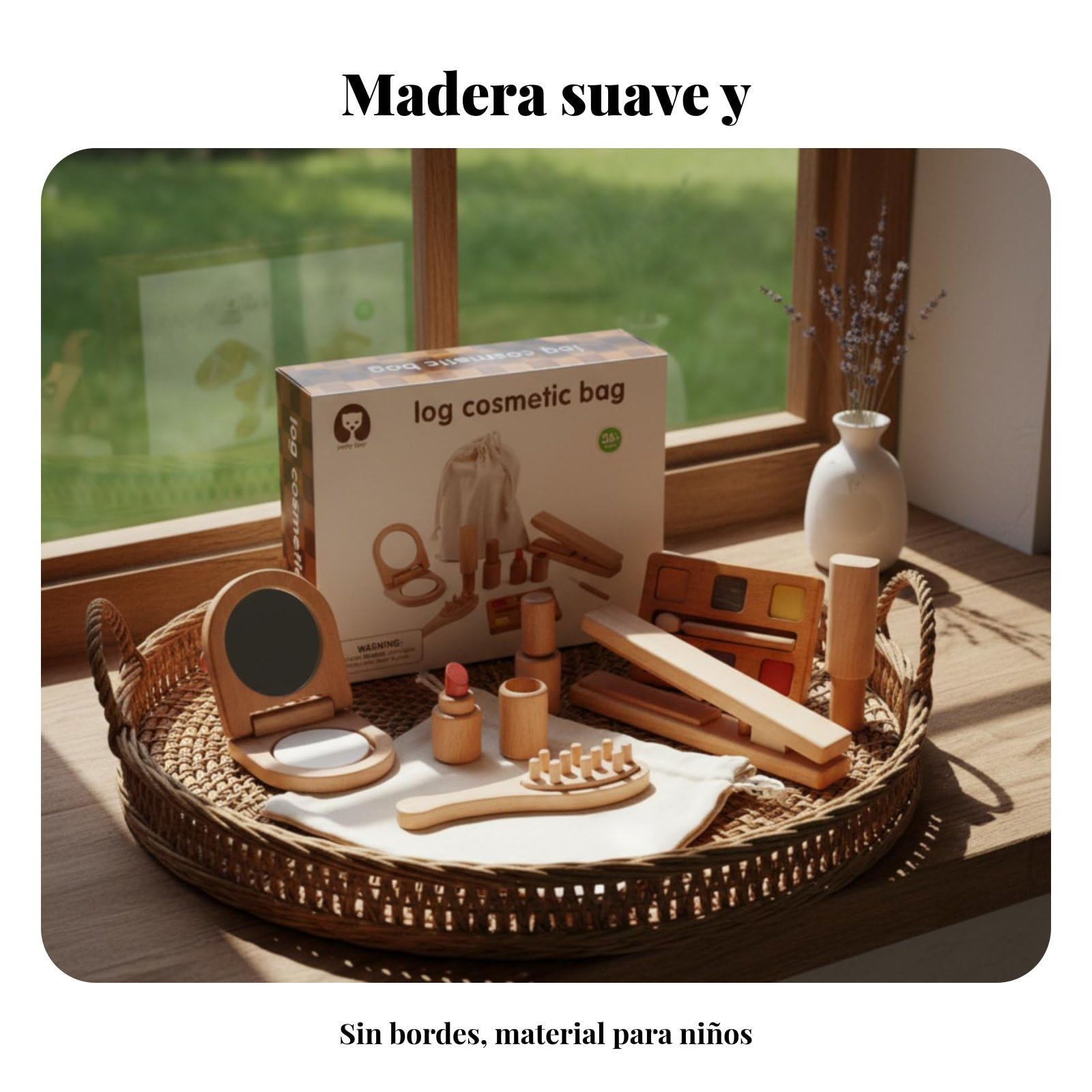 Giocattolo Trucco Bambini Set Trucchi Parrucchiera Valigetta Trucco Piastra Capelli Ombretti Smalto Specchio Custodia Legno Non Trattato Adatto a