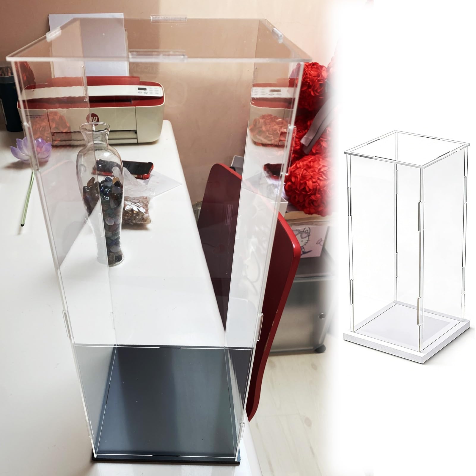 Vitrina Expositora Vitrina Transparente de Acrílico de 56, 61, 71, 76 y 79 cm de Alto