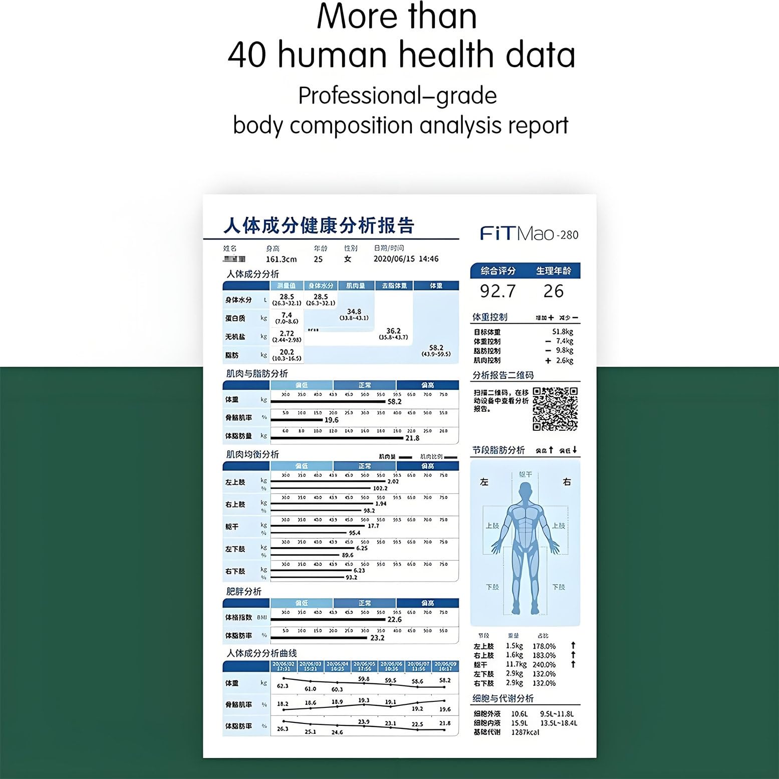 HD Touch Bioimpedance Body Analyzer Do Zarządzania Zdrowiem I Wagą, Cyfrowa Waga Medyczna, Wzrost, Waga, Monitor Składu Ciała, Obsługuje Wielu Użytkowników I Języki