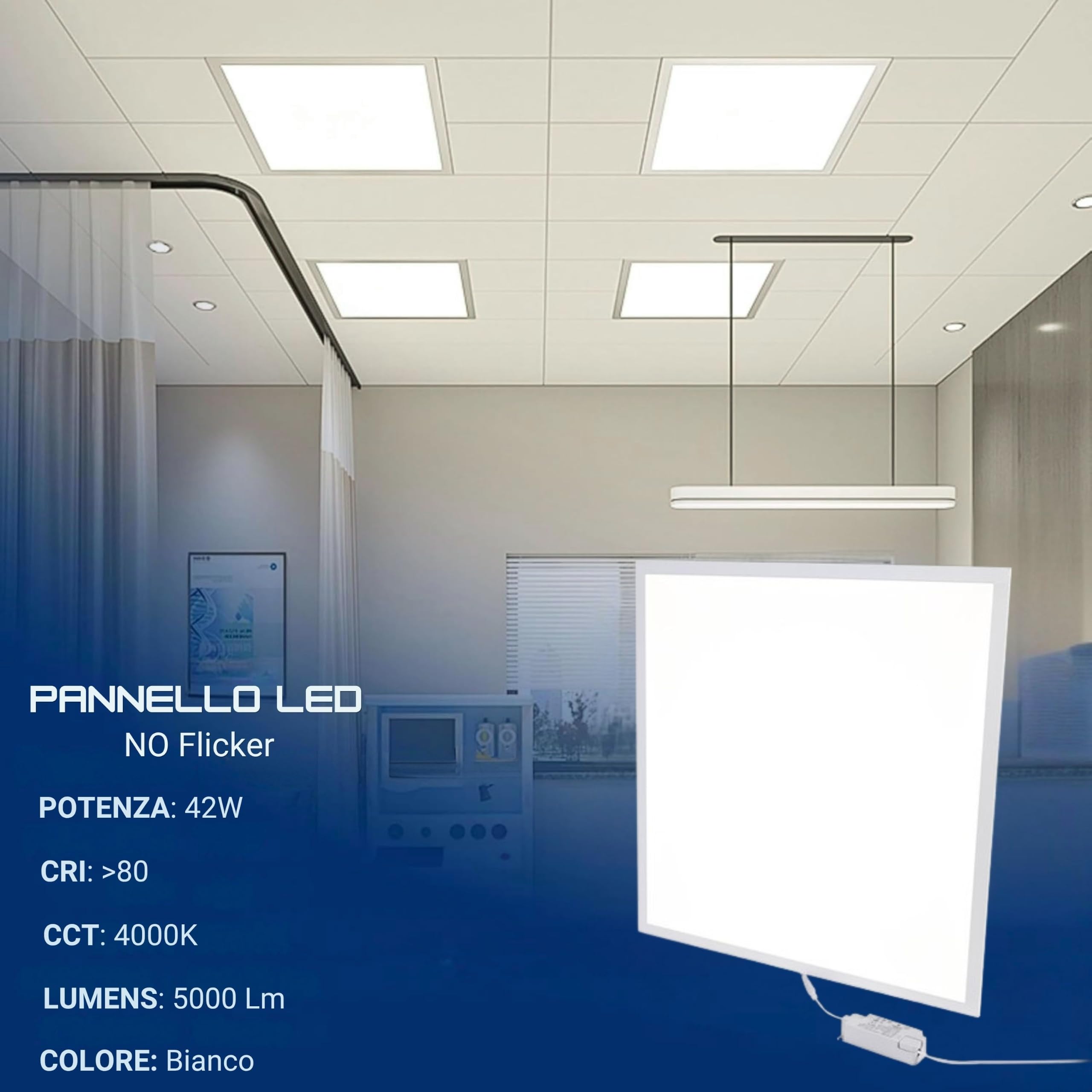 YASTA 2 PEZZI Plafoniera Led Soffitto 60x60 Da Incasso Per Cartongesso Luce Naturale 42w Pannello Luminoso Per Controsoffitto Con Cornice Bianca Slim 4000k