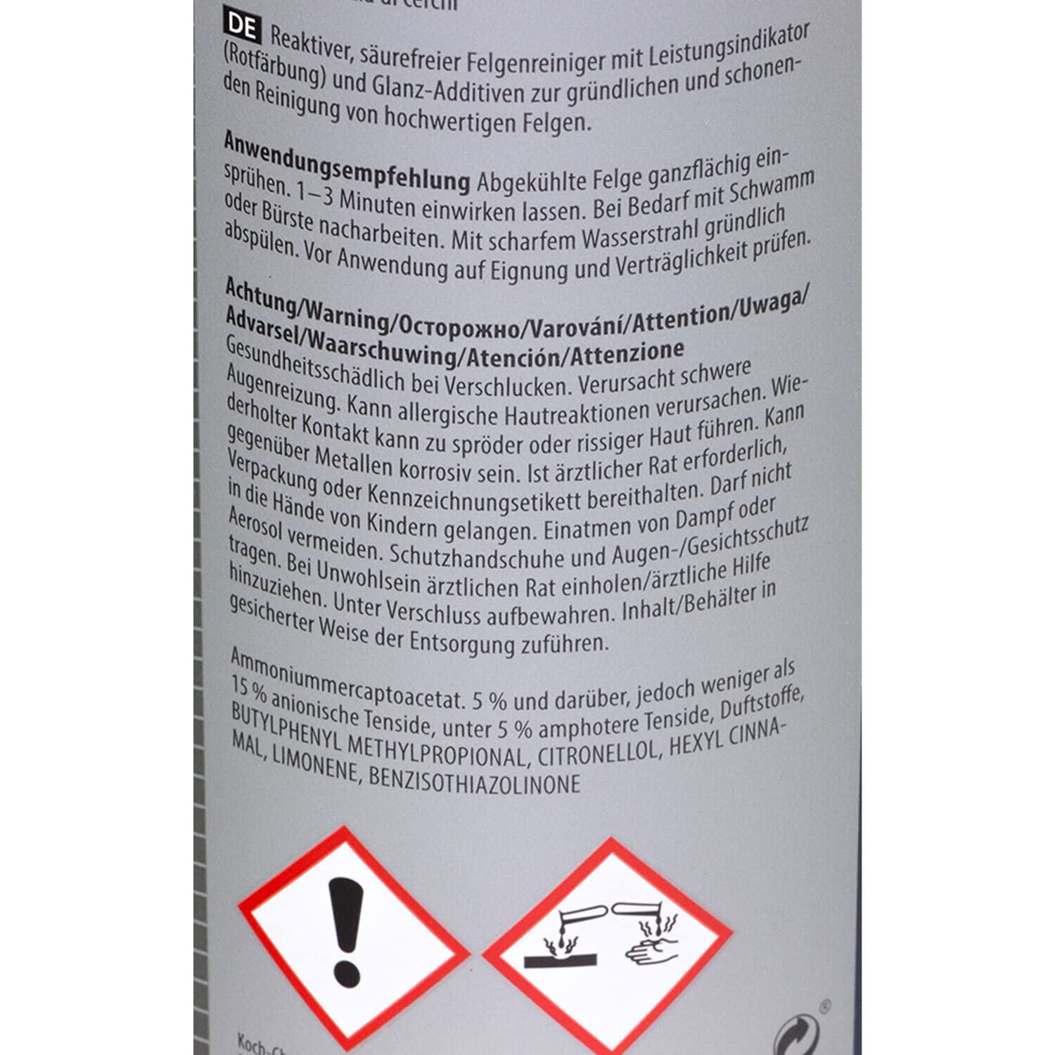 Felgenreiniger Gel Reactive Wheel Cleaner Koch Chemie 4 X 750 ml