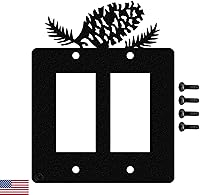 Vista 10 de Pine Cone - Placa de pared para interruptor de luz triple (palanca triple, negro) - Fabricado en Estados Unidos