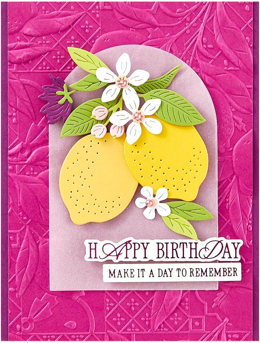 Spellbinders E3D-134 Lemon Fresco 3D Embossing Folder from The La Dolce Vita Collection
