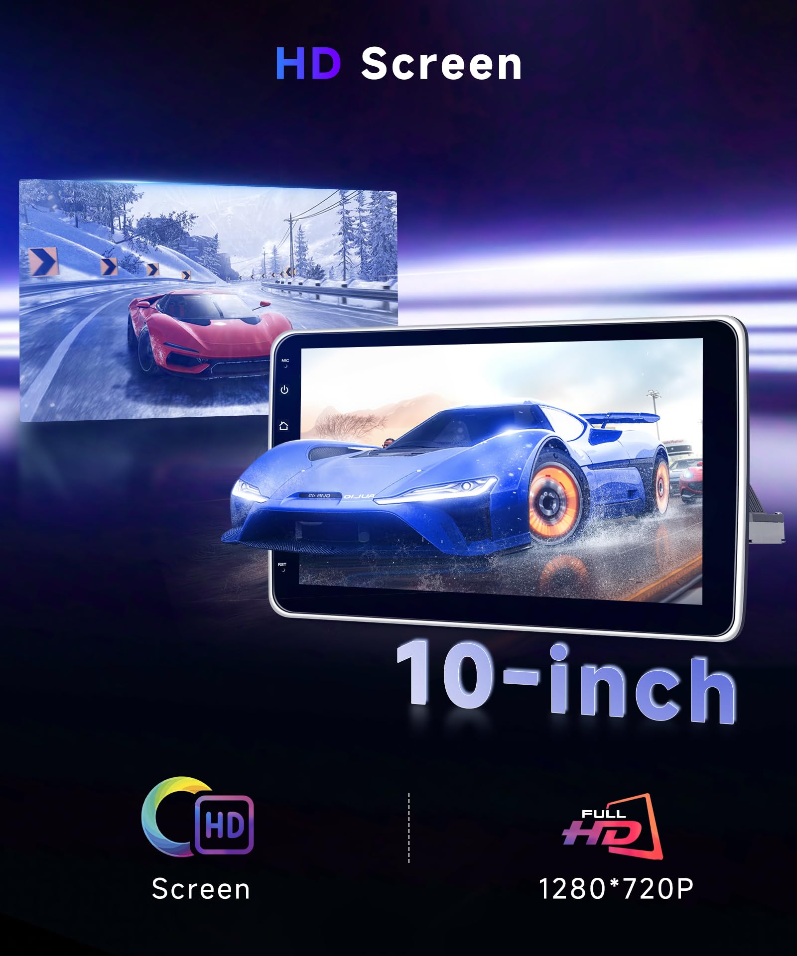 VECHTEL 4G+64G Android 15 Autoradio 1 Din mit Drahtlos Carplay Android Auto,10-Zoll-Rotations-HD-Touchscreen Auto Radio mit Bluetooth 5.0 FM RDS Radio GPS Wi-Fi Link Spiegeln USB Rückfahrkamera