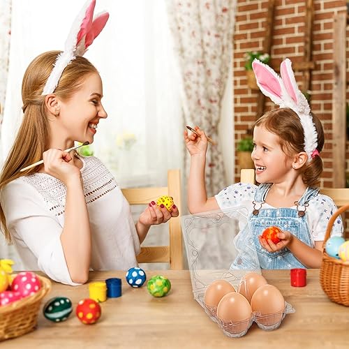 Miniatura 35 de Zubebe 200 cajas de cartón de plástico transparente para huevos, bandeja vacía para pollo a granel que se sostiene de forma segura para granja