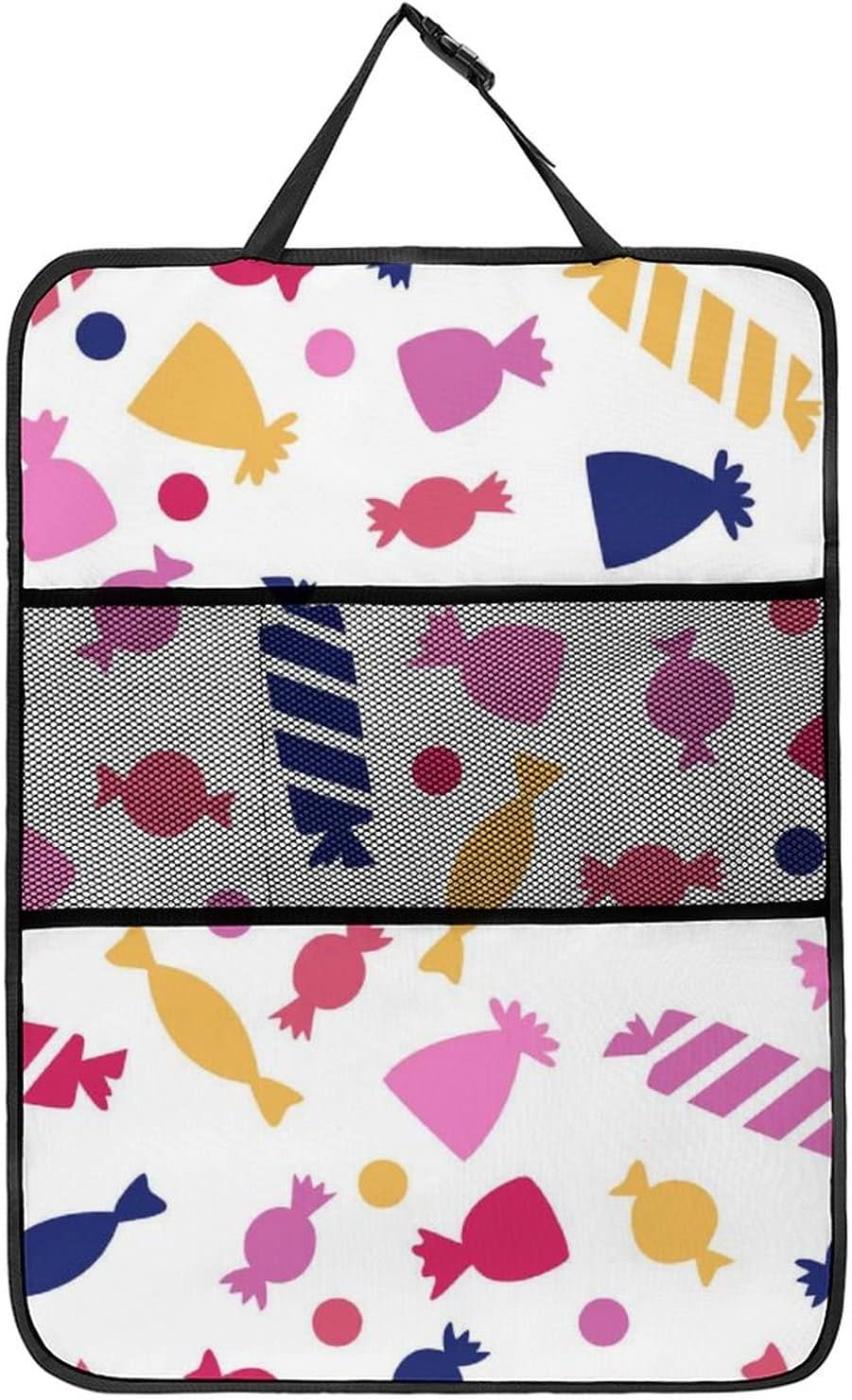 車用シートバックポケット シートバックポケット キャンディー 飴 カラフル 後部座席用 車用収納ポケット 防水防汚 大容量 多機能 キックガード 取り付け簡単 車中泊 カー用品 汚れ防止 子供のキック対策 プレゼント Icbiz Ca