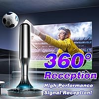 Vista 5 de HIDB Antena de TV para Smart TV en interiores, antenas digitales HD para interiores con base magnética fuerte, fácil instalación, recepción de largo