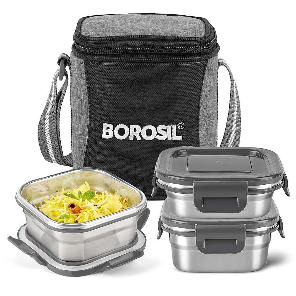 See full amazon price history chart for Borosil Feast Stainless Steel Lunch Box with Bag | Set of 3 (400 ml x 2 + 250 ml x 1), Square | Tiffin Box for Office, School & College Borosil Feast Stainless Steel Lunch Box with Bag | Set of 3 (400 ml x 2 + 250 ml x 1), Square | Tiffin Box for Office, School & College (B0CVZVKQC5) Amazon Price History, Amazon Price Tracker