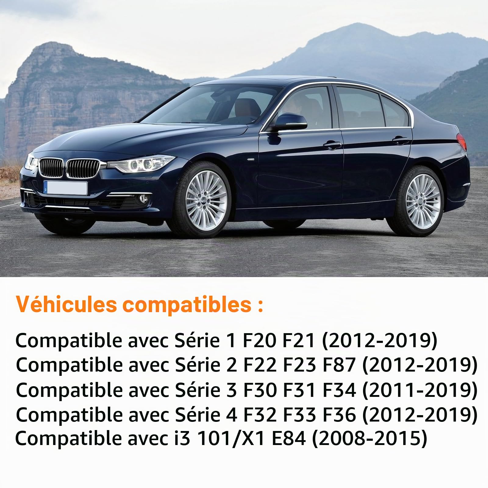 pour Coque Retroviseur F20 F21 F22 F23 F87 F30 F31 F34 F32 F33 F36 | Coque de Rétroviseur Compatible avec bmw série 1 2 3 4 i3 i01 x1 E84 Capuchon de Rétroviseur Gauche+Droite-Noir Brillant