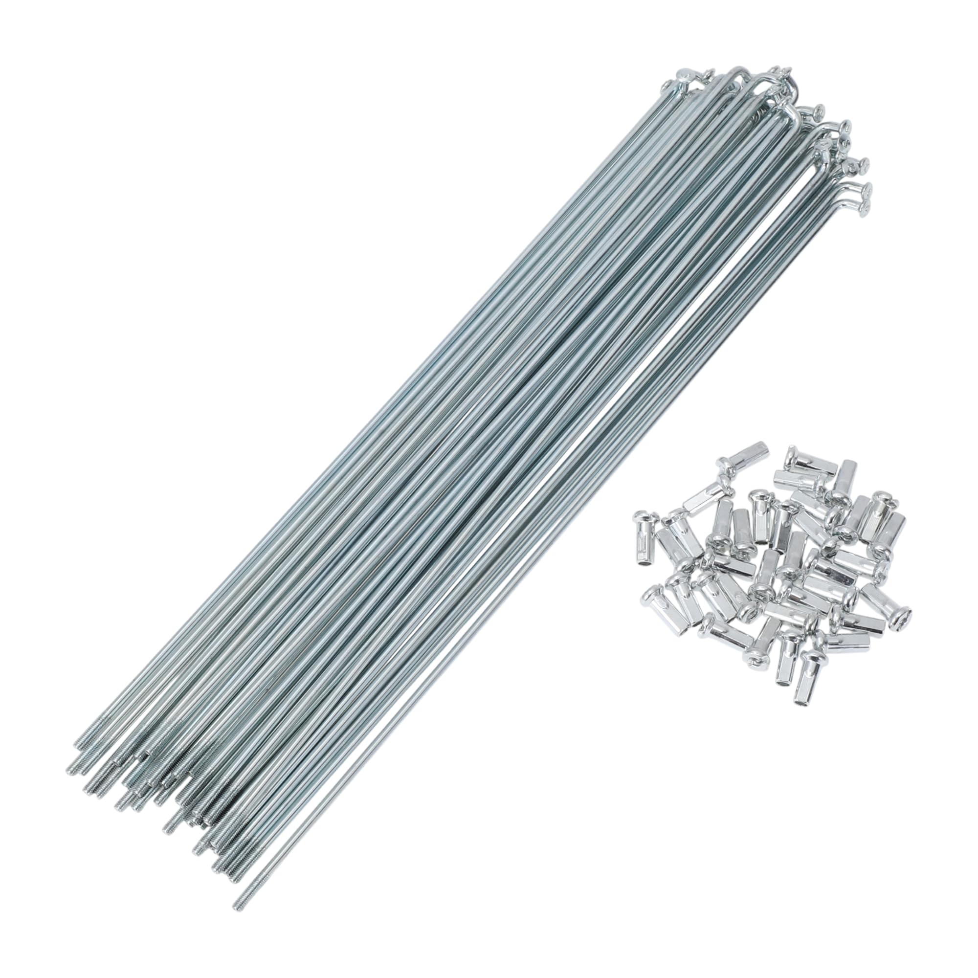 A ABSOPRO 36 Set 12G Bicycle Spokes 245mm Bike Wheel Spokes 45 Steel Galvanized Silver Tone — image 1
