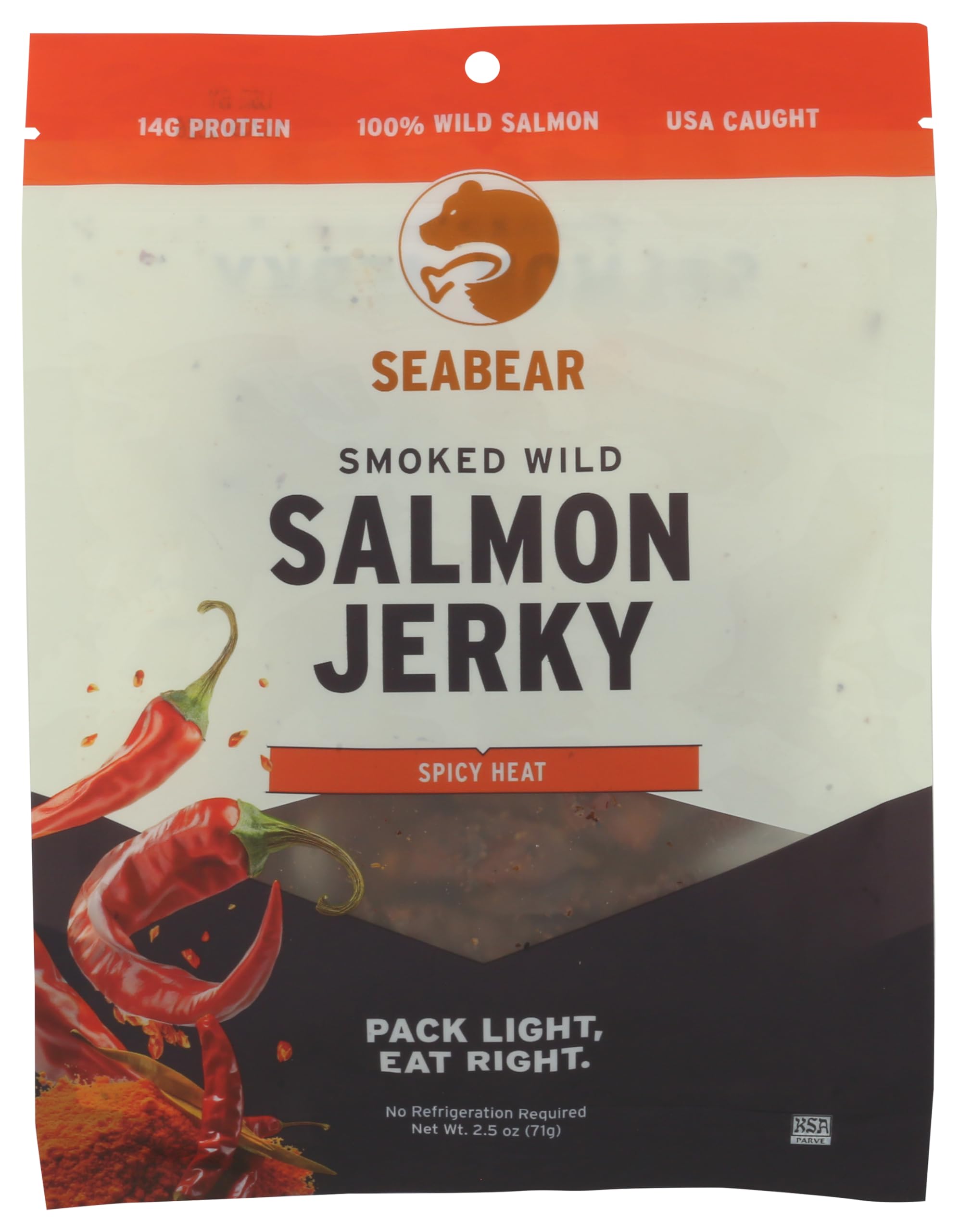 SeaBear - Smoked Wild Salmon Jerky - Spicy Heat - 2.5 oz Bag