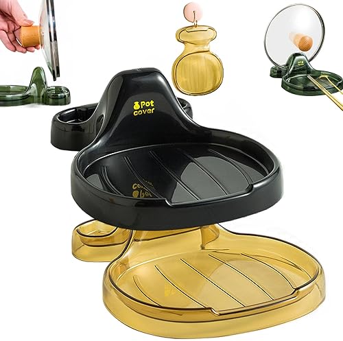 Miniatura 19 de Espátula de cocina multifunción, soporte multifuncional para espátulas de cocina con soporte de tapa, soporte para cuchara con soporte para tapa