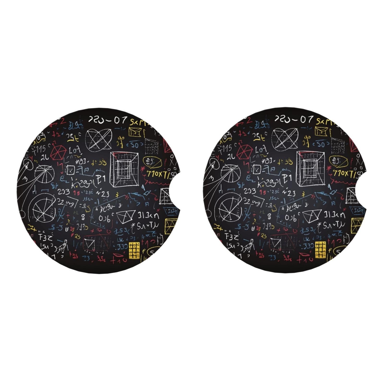 Ceramic Coasters for Drinks White Drink Coasters with Metal Holder mathematics and physics Ceramic Coaster Set of 2 Tabletop Protection Mat for Home Decor
