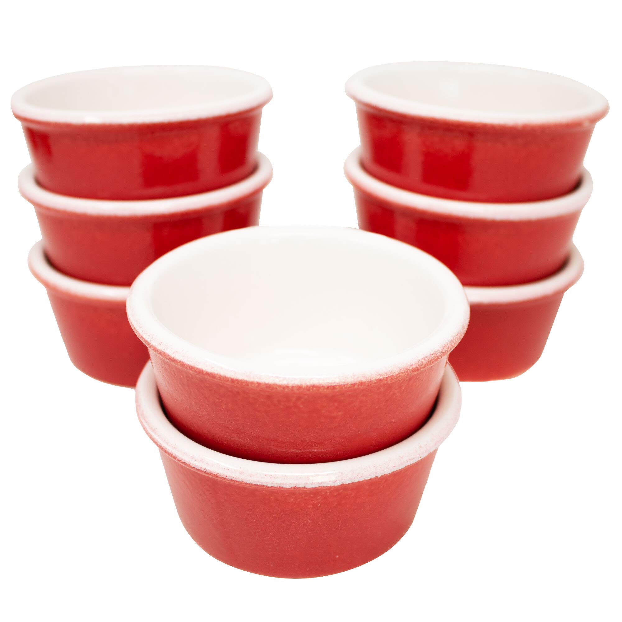 Set Di 6 Ciotole Forno In Ceramica Arancione - Da 185 Ml Per Crème Brûlée, Dessert E Tapas