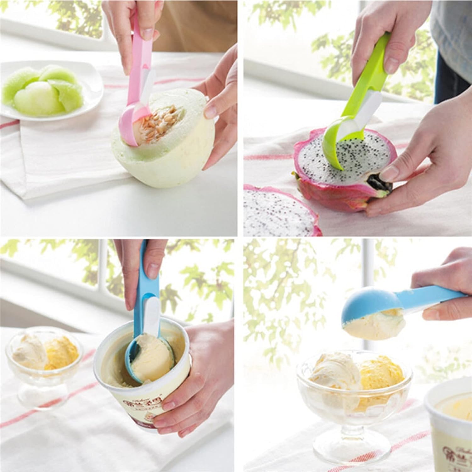 Ice Cream Scoops Ice cream scoop food grade plastic watermelon spherical tool(1)