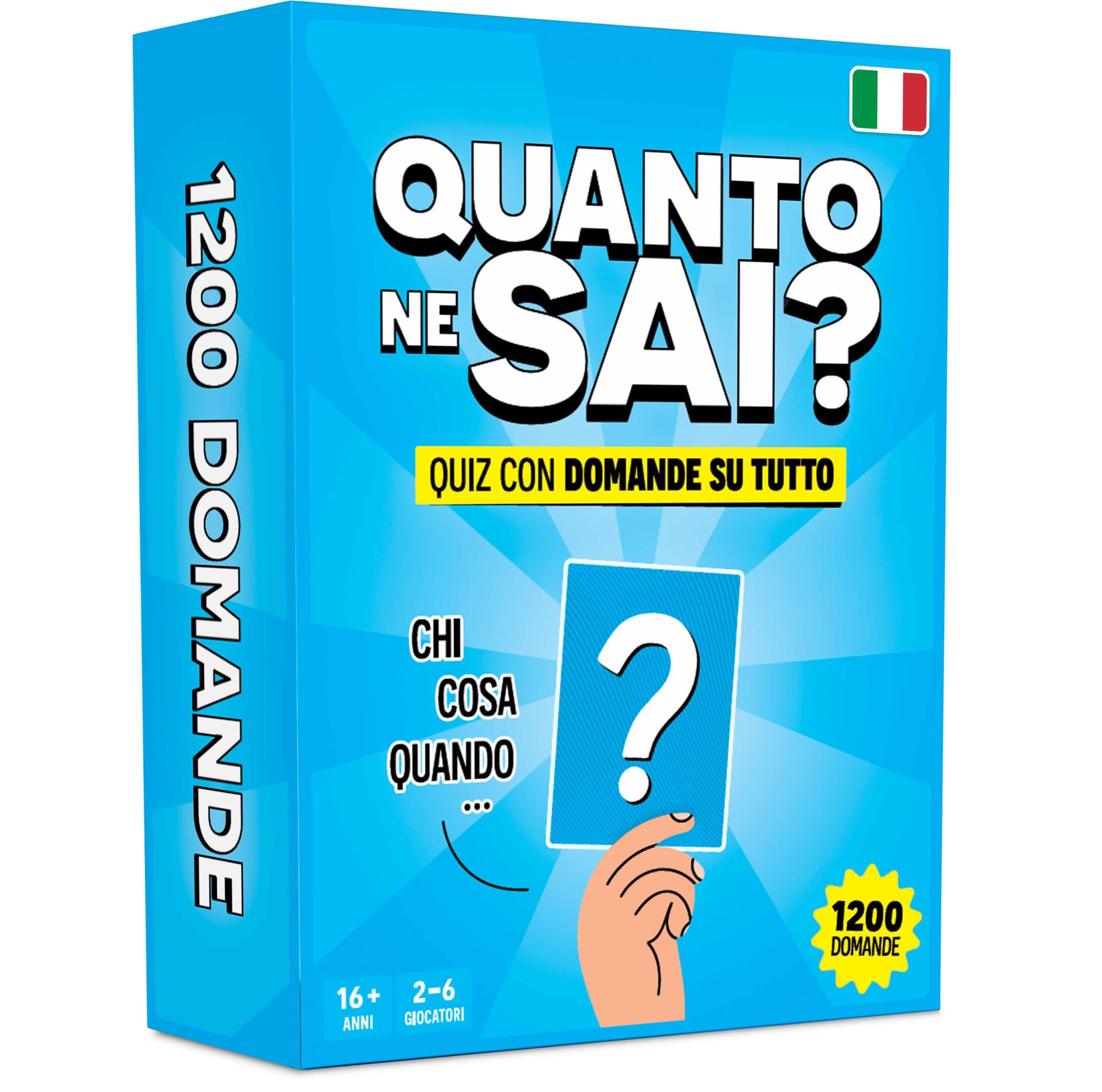 Quanto ne sai? - Versione Italiana - Giochi da Tavolo Adulti con 1200 Domande - Divertente Gioco di Trivia - Giochi di Società con Carte di Trivia - Giochi da Viaggio per Famiglia e Adolescenti