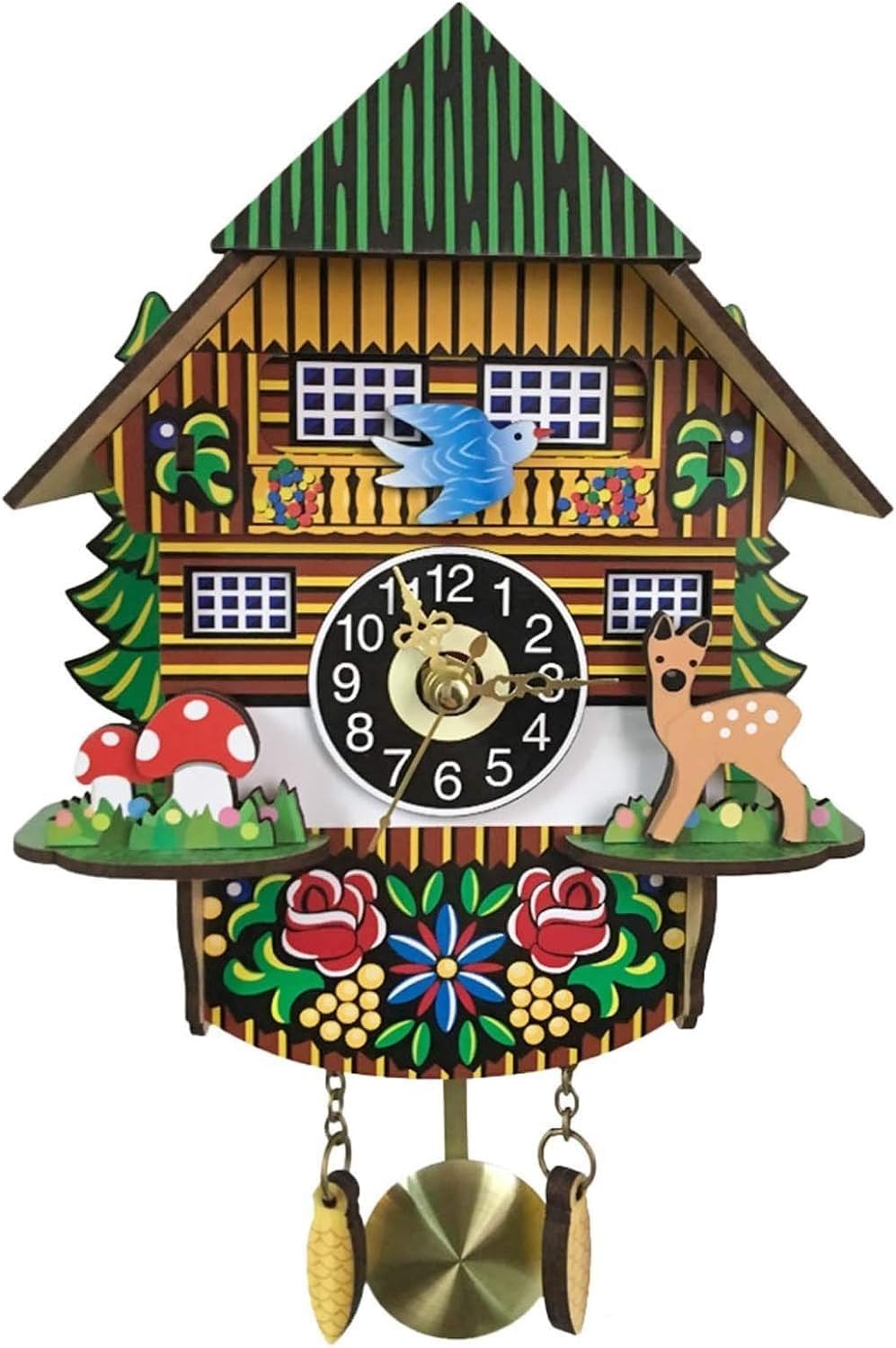 Cuckoo Clock Wall Hanging Cuckoo Clock With Pendulum Chalet Style 3D Design For Home Restaurant Living Room Decor (Size : A)