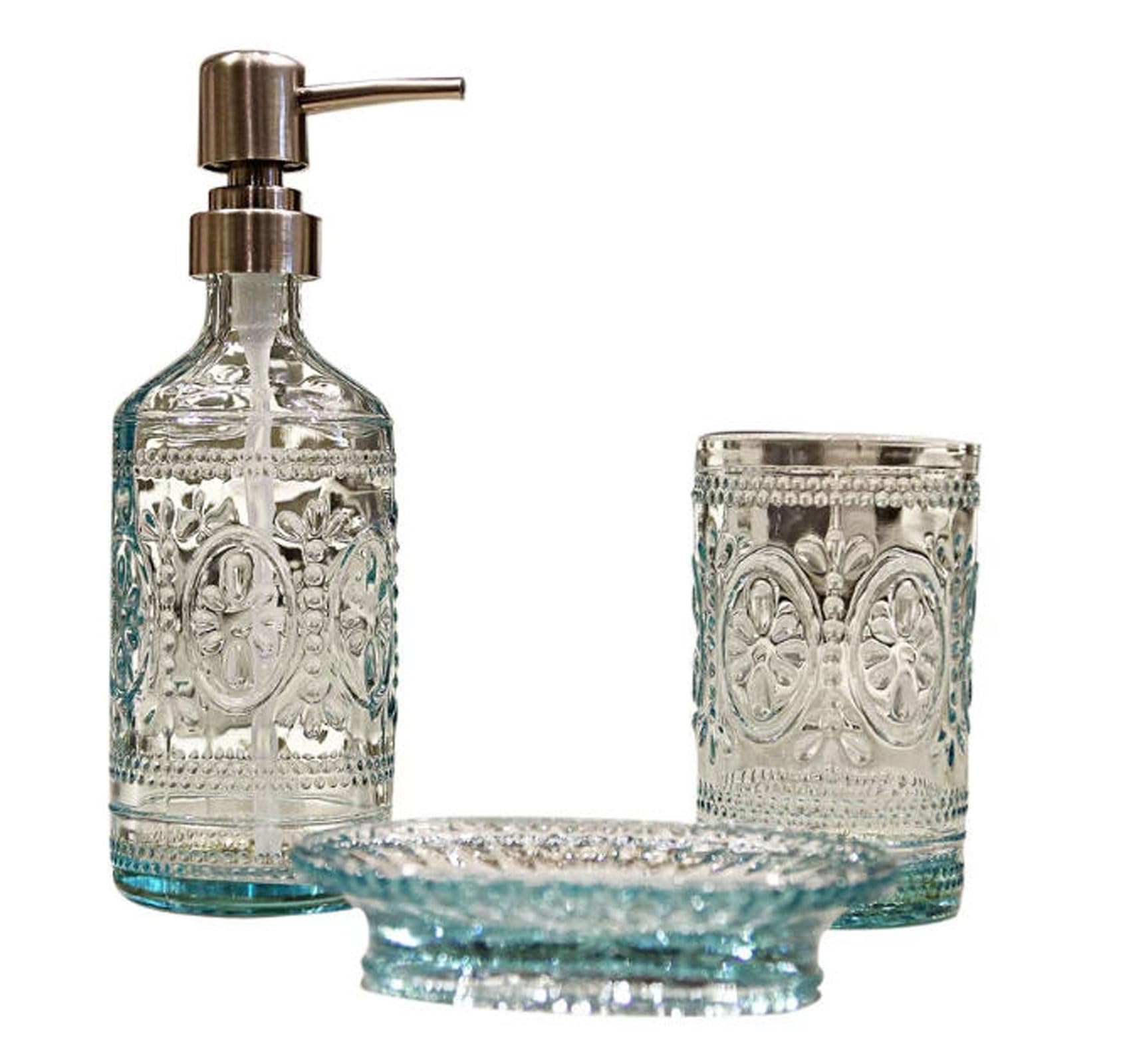 Luminexia Juego de Accesorios de baño,3 Piezas Elegante Set baño Accesorios,para el Hogar y el Hotel Incluido el Dispensador de Loción Tazas para Cepillos de Dientes Jabonera