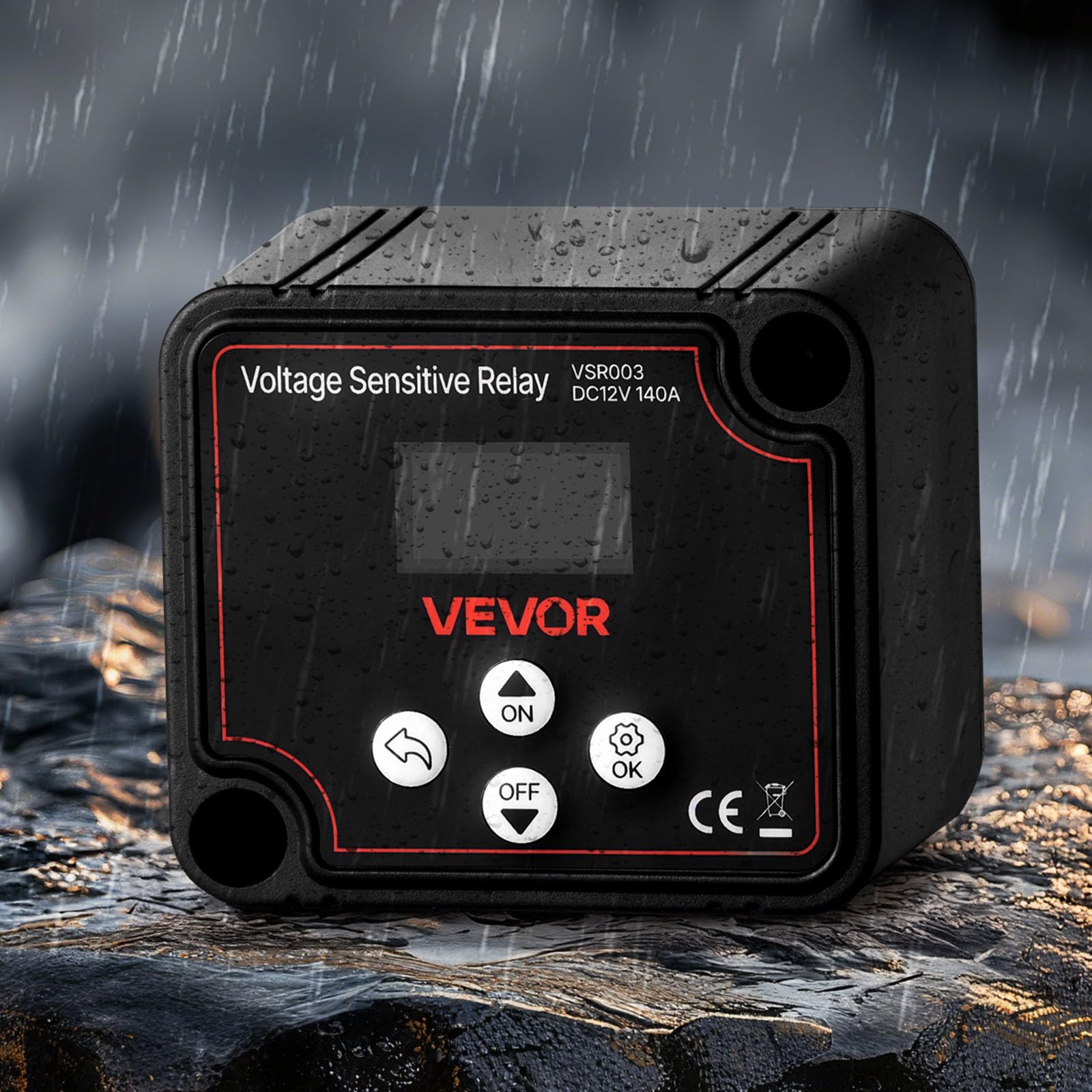 VEVOR Isolatore di Batteria Doppia Relè Sensibile alla Tensione VSR Manuale e Automatico con Schermo LCD 12 V 140 Amp, Isolatore di Batteria per Auto, Camion, Camper, UTV, ATV, Barca