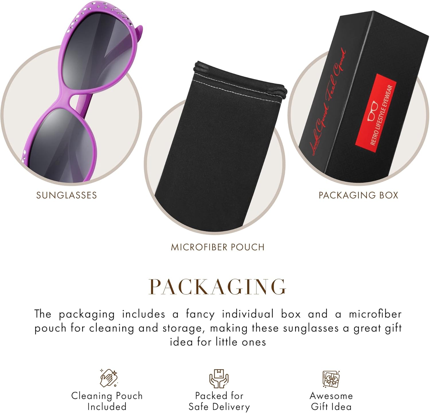 Giselle Cute Kids Retro Cat Eye Rhinestone Sunglasses for Teen Girls and Children Age 6-14 - Image 5