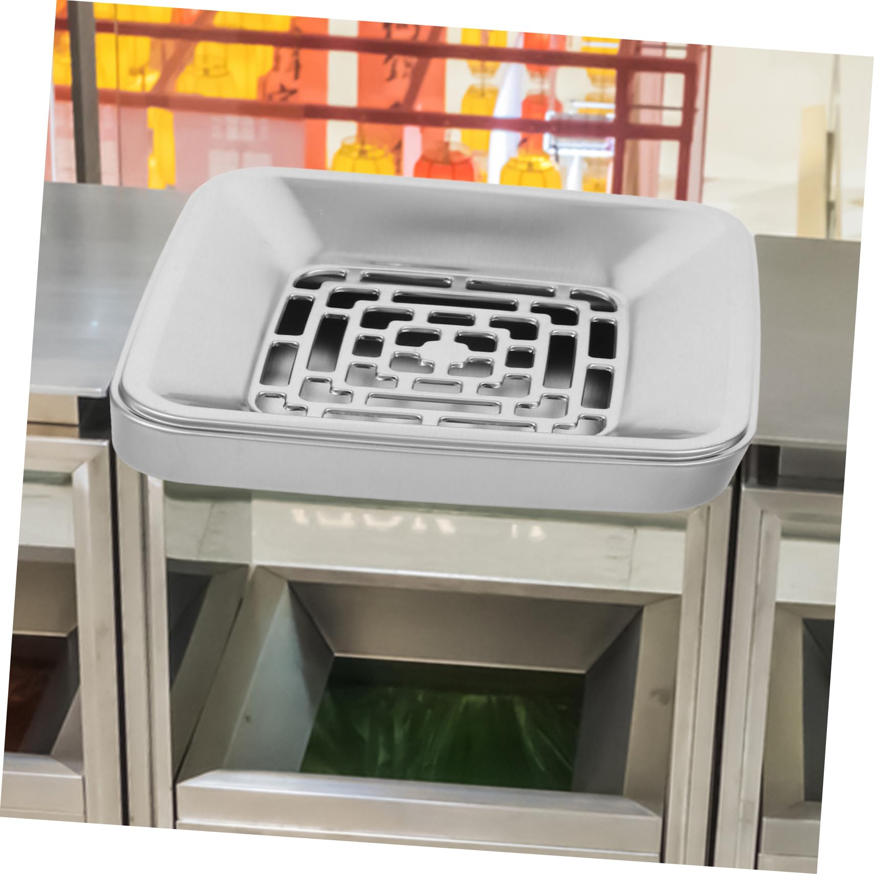 Tapa de Cubo de Basura de Acero Inoxidable para Exterior 1 Pieza