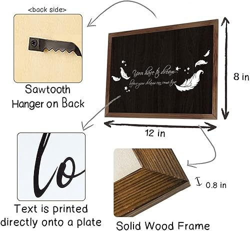 Miniatura 3 de Love Quote Wood Framed Sign You Have to Dream before Your Dreams Can Come True Vintage Wood Picture Frame Motivational Farmhouse Entryway Wood Sign