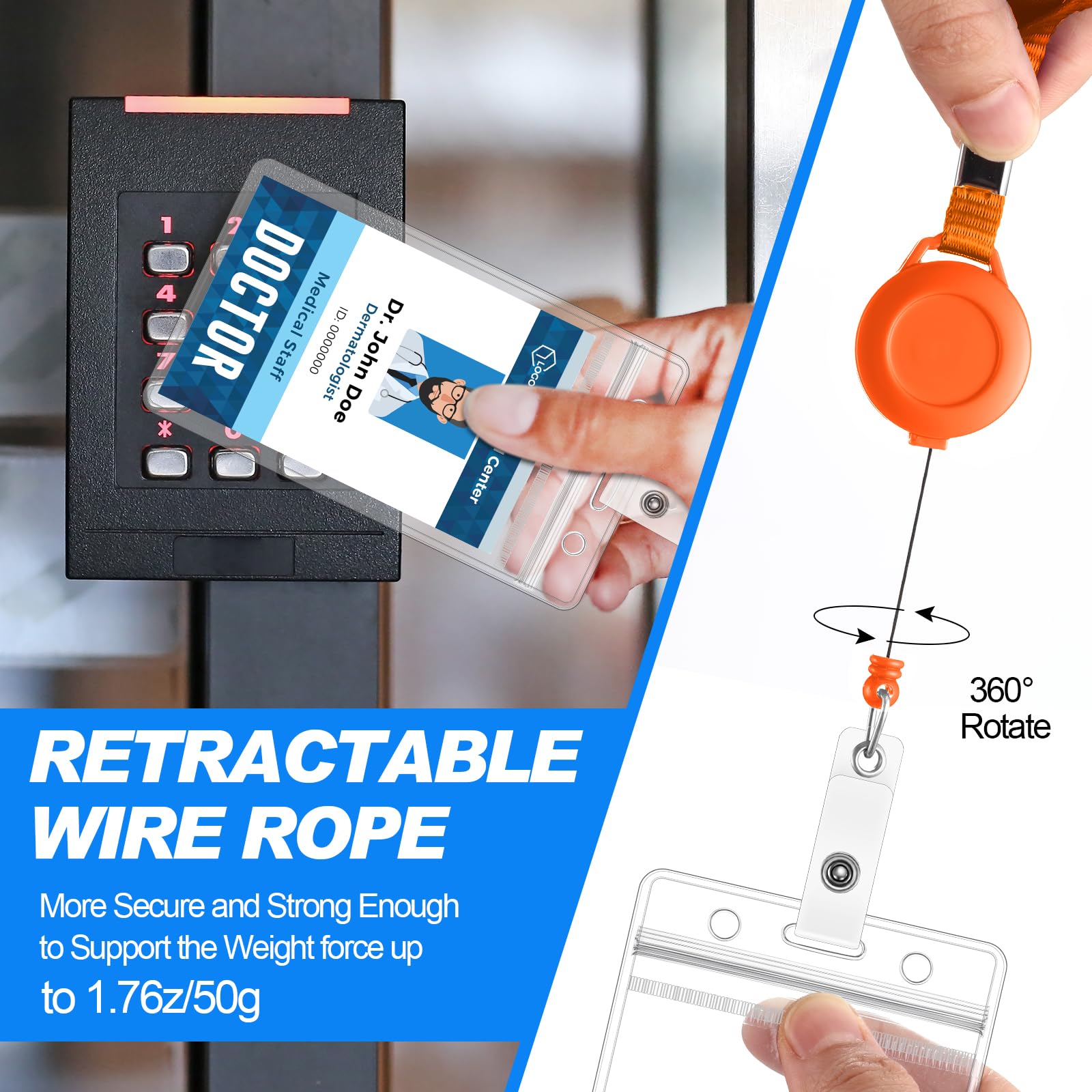 Marspark 100 Sets Lanyard With ID Holder Include Flat Lanyard