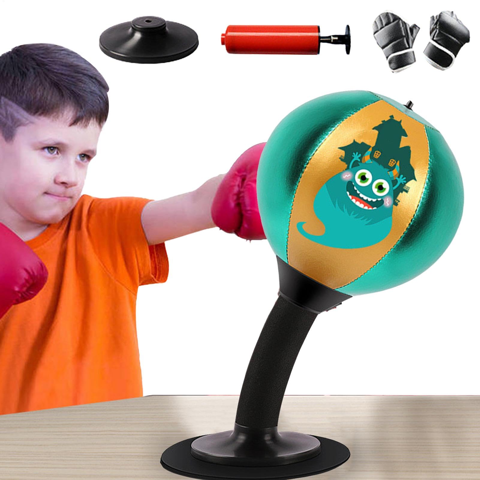 Saco de Boxeo Rage, Saco de Boxeo de Escritorio | Linda Bolsa de Velocidad con Ventosa de Mesa,Juguetes Divertidos para Equipos de Boxeo, Juguetes portátiles de relajación de Boxeo para niño