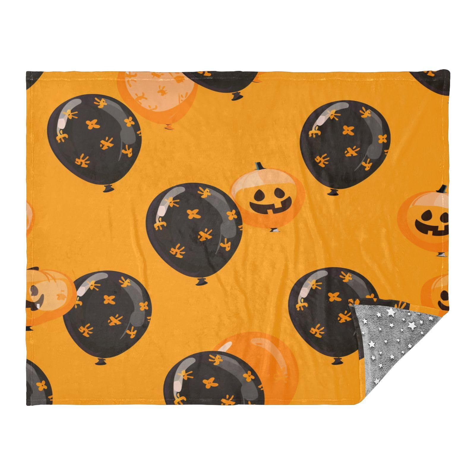 Jeté de canapé Boo orange noir 140x178 cm plaid jeté de lit